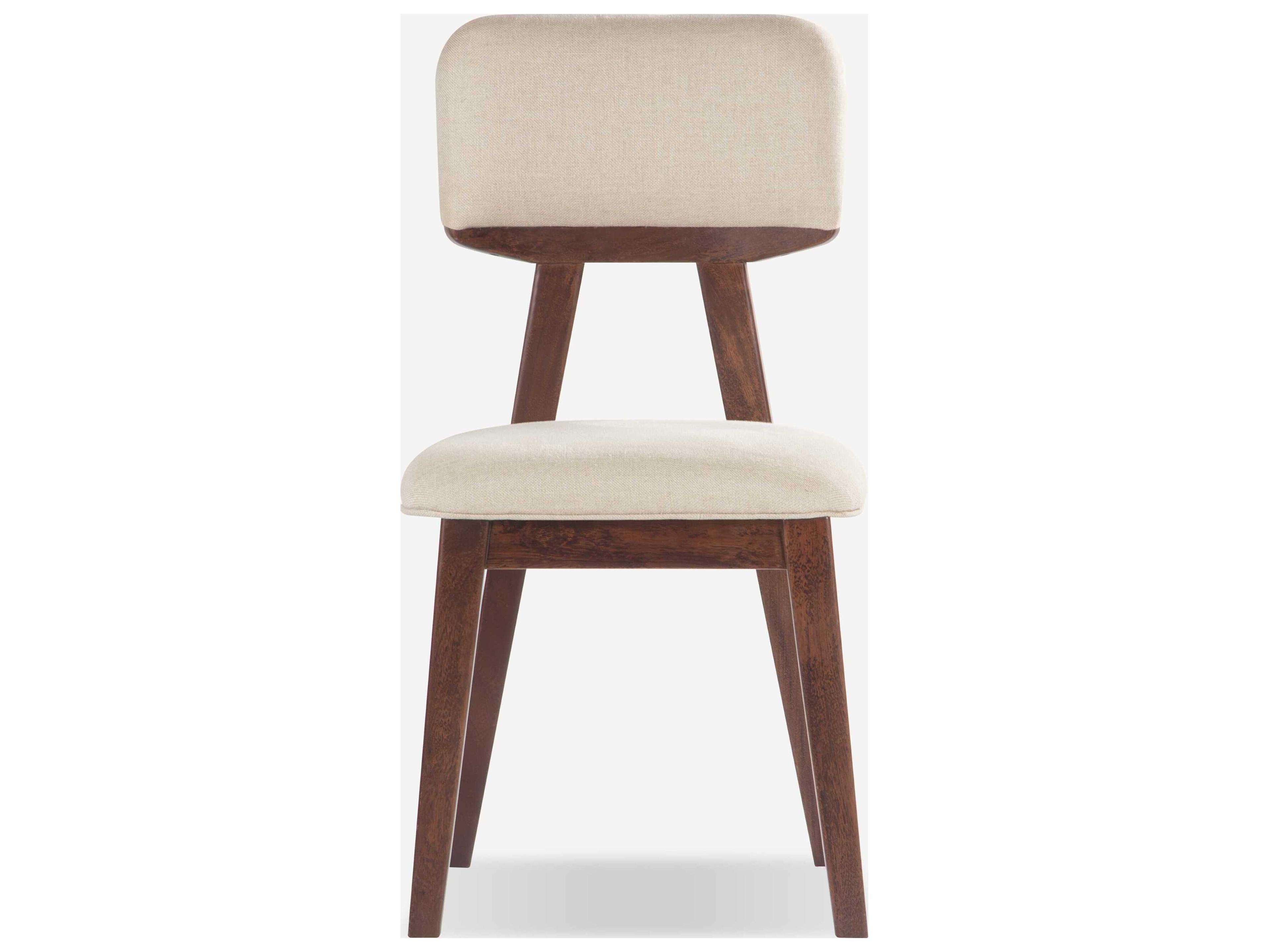 Union Home Tangent Acacia Wood Brown Upholstered Armless Dining Chair
