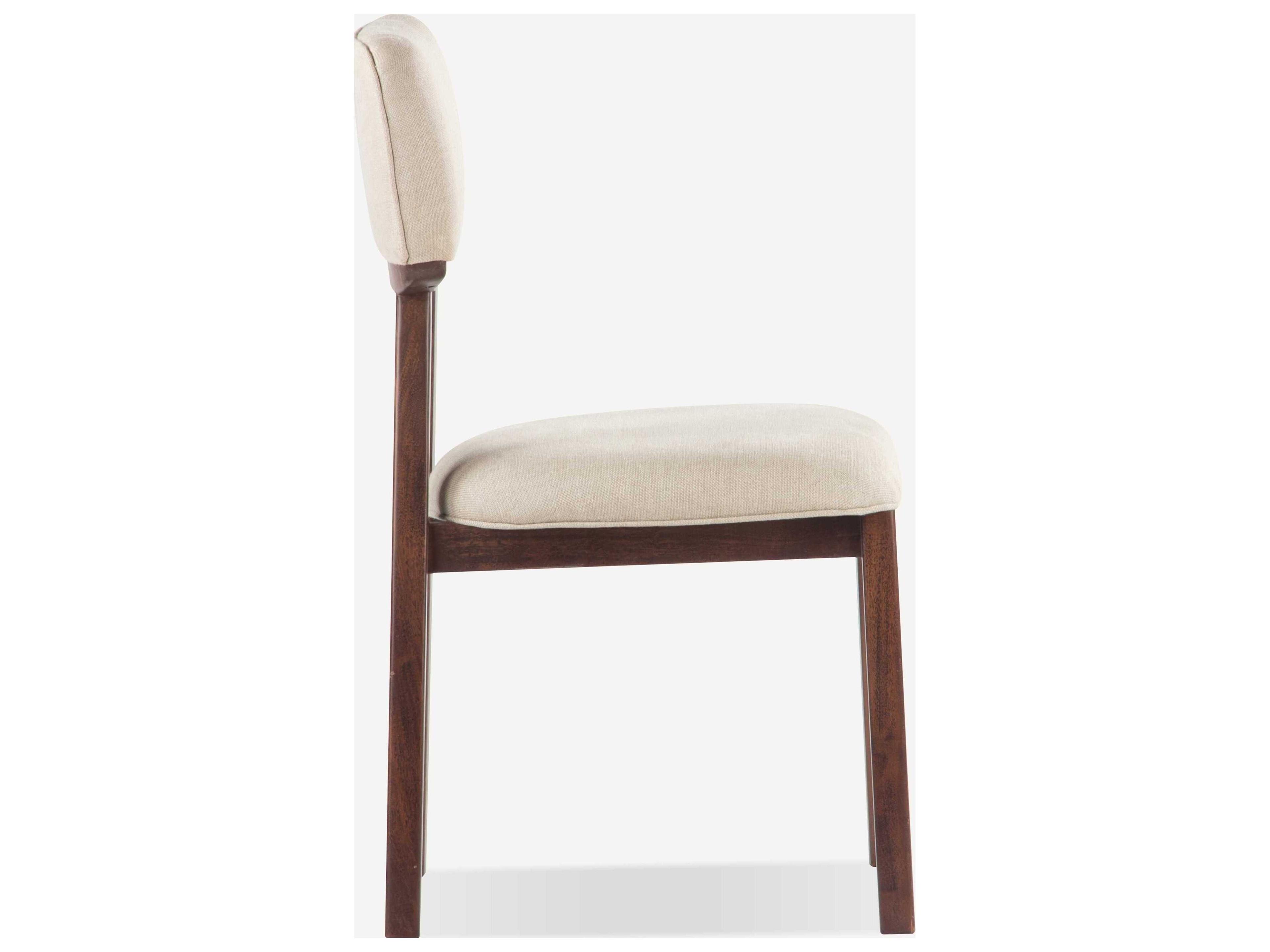 Union Home Tangent Acacia Wood Brown Upholstered Armless Dining Chair