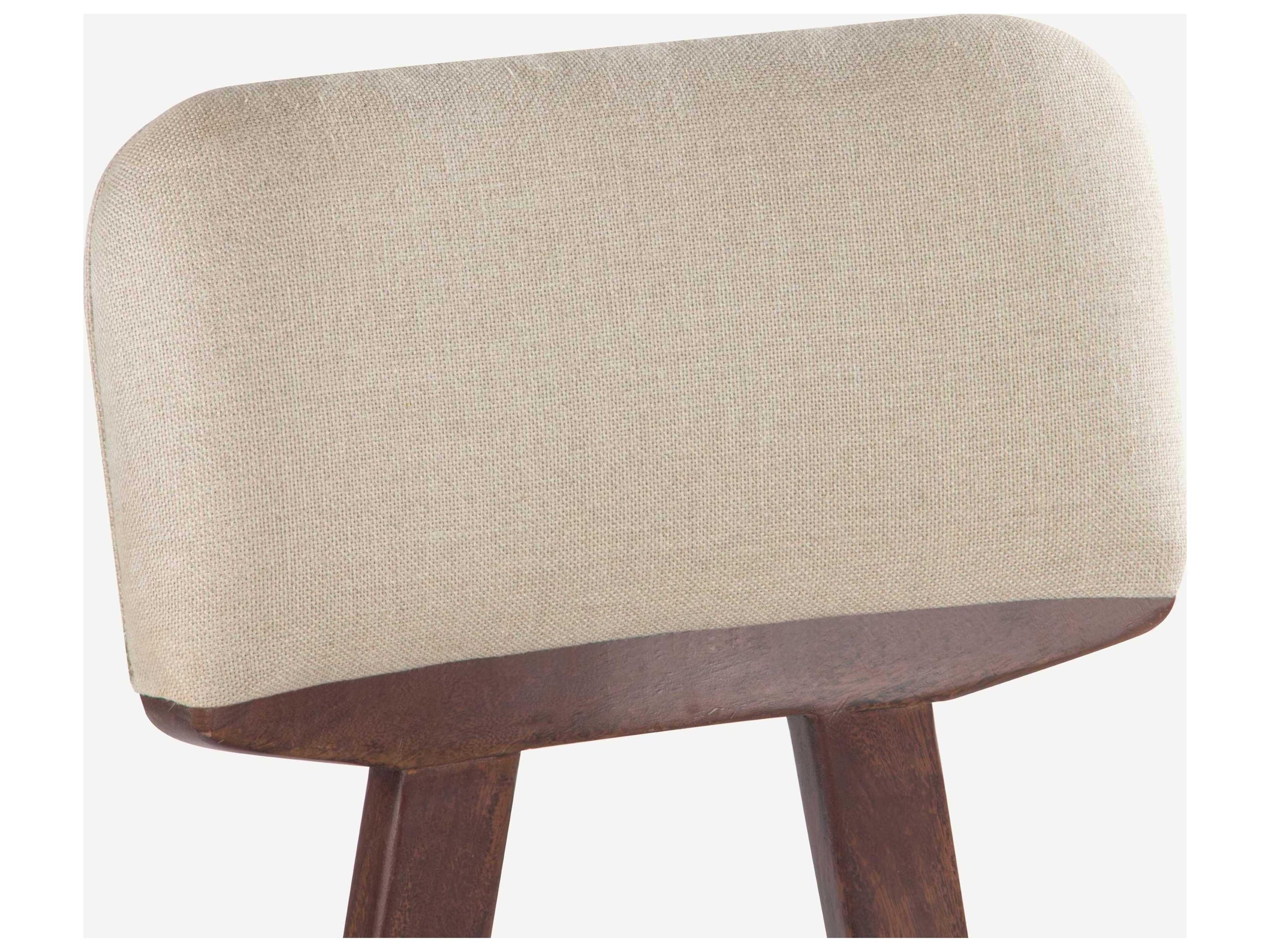 Union Home Tangent Acacia Wood Brown Upholstered Armless Dining Chair