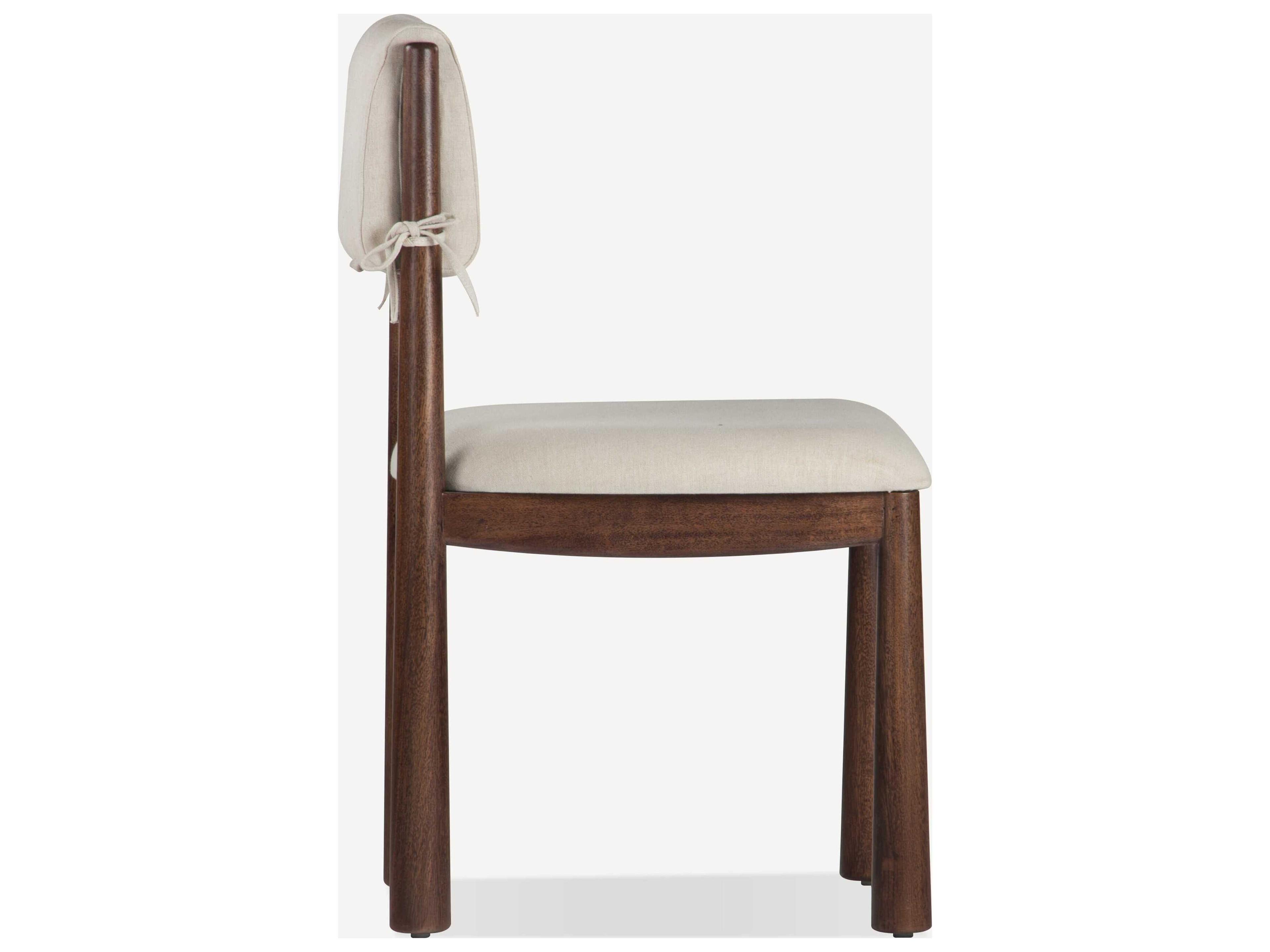 Union Home Cece Acacia Wood Brown Upholstered Armless Dining Chair