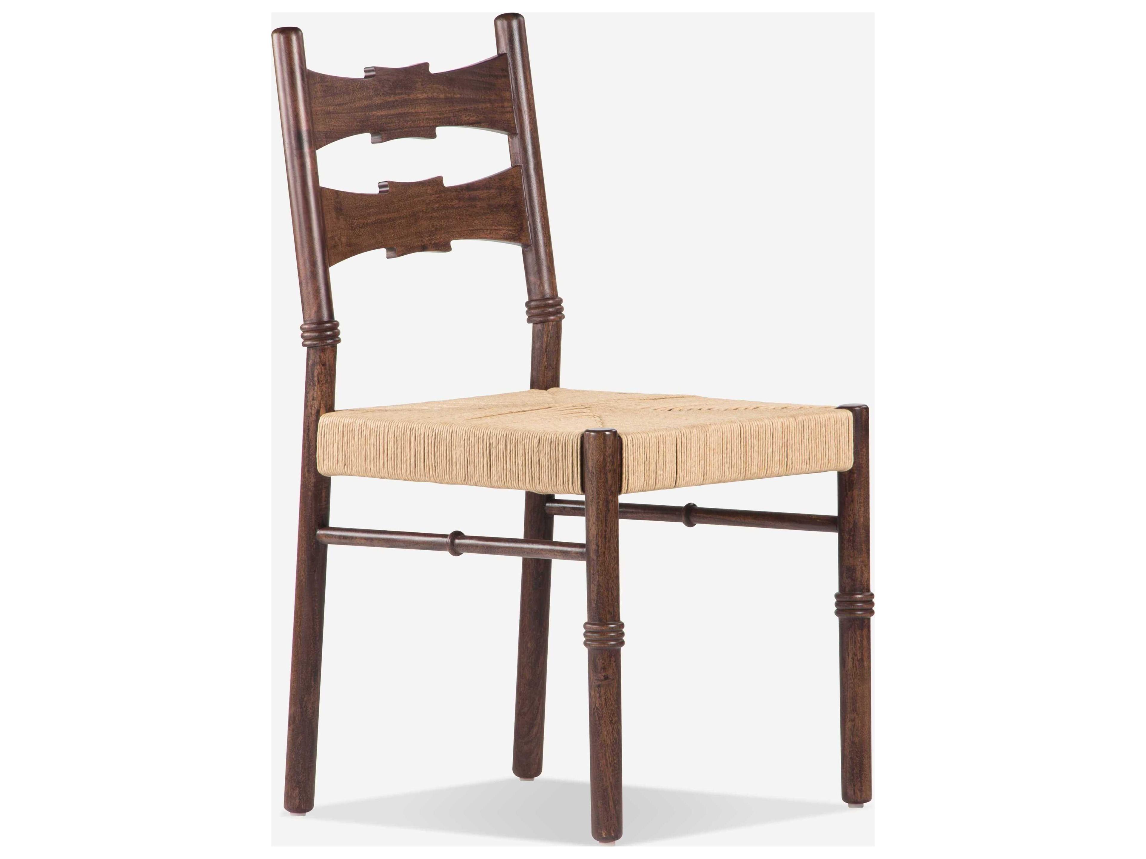 Ella Acacia Wood Brown Armless Dining Chair