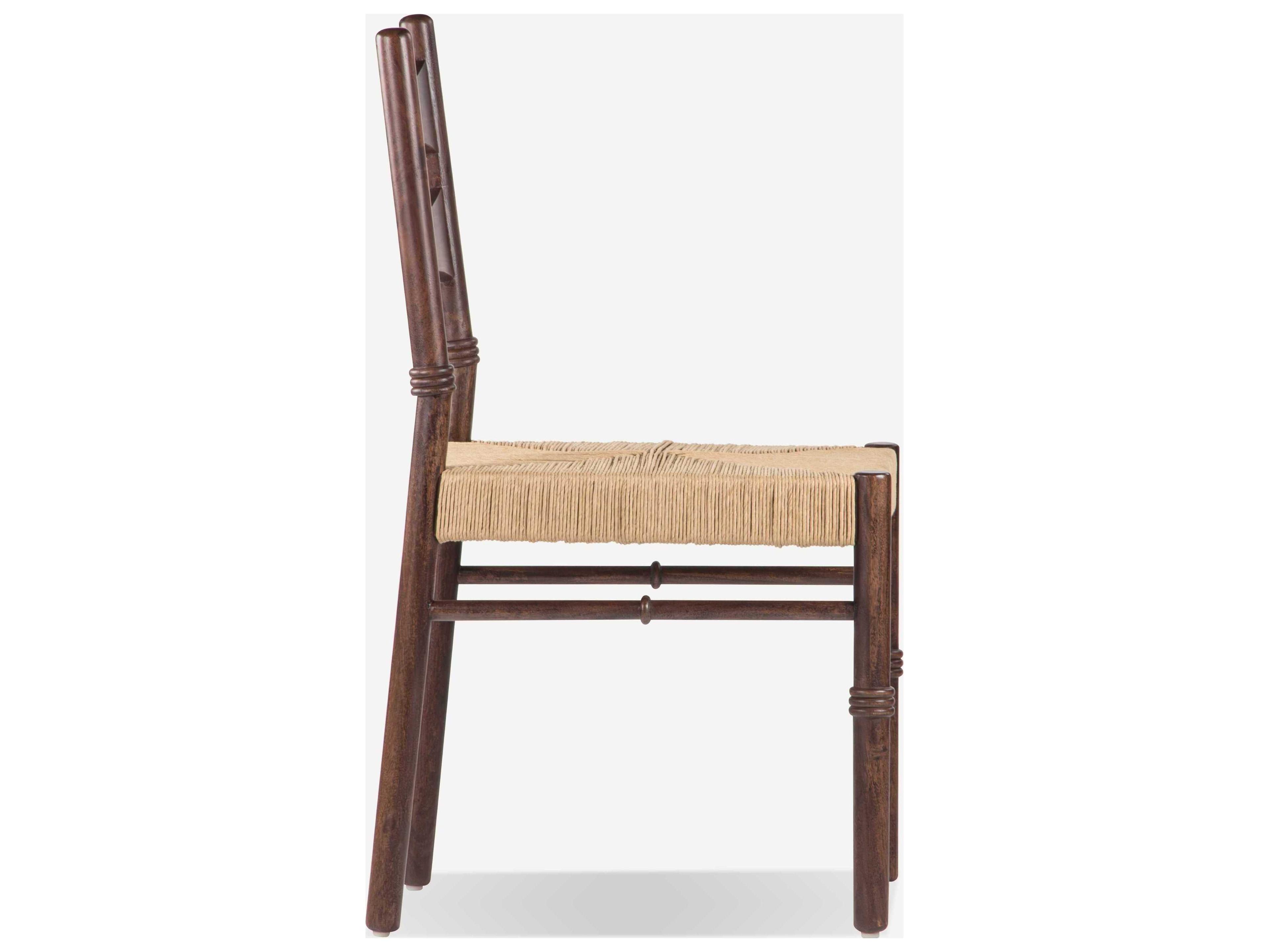 Union Home Ella Acacia Wood Brown Armless Dining Chair
