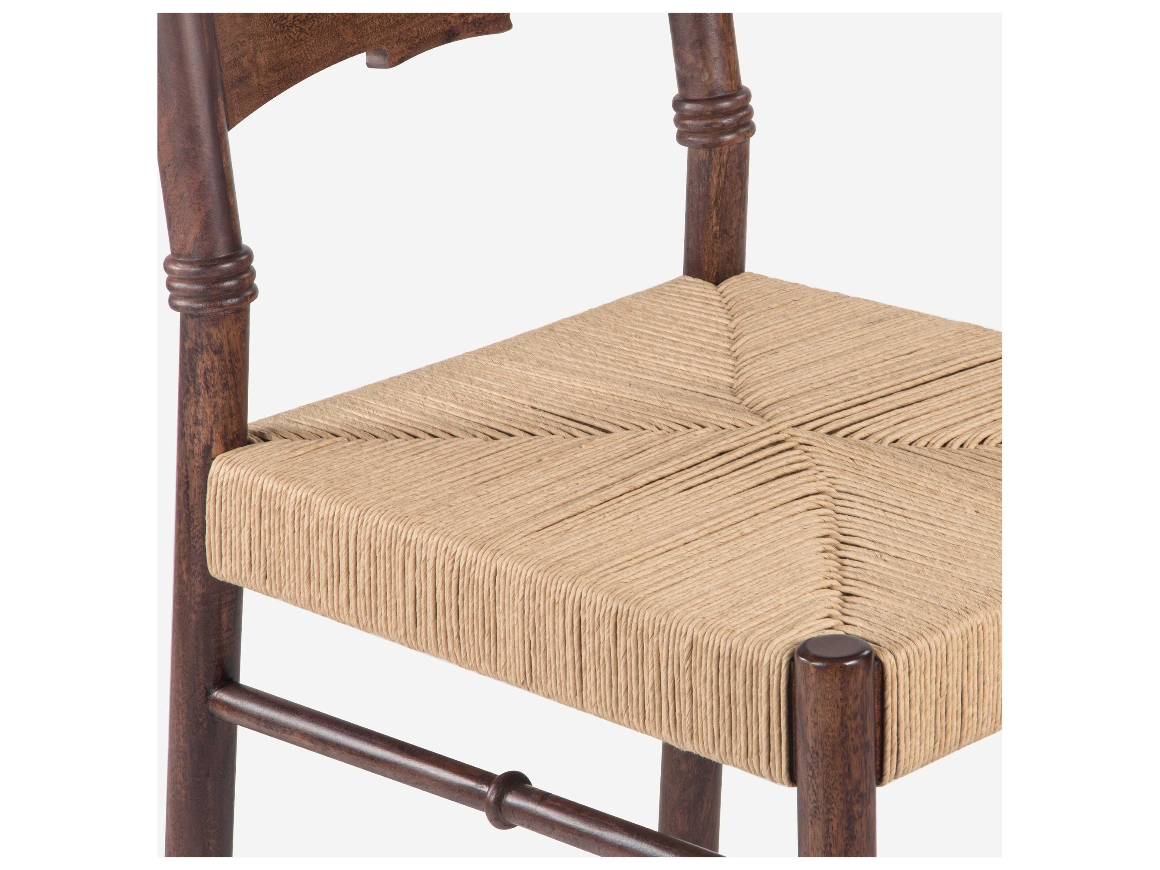 Union Home Ella Acacia Wood Brown Armless Dining Chair