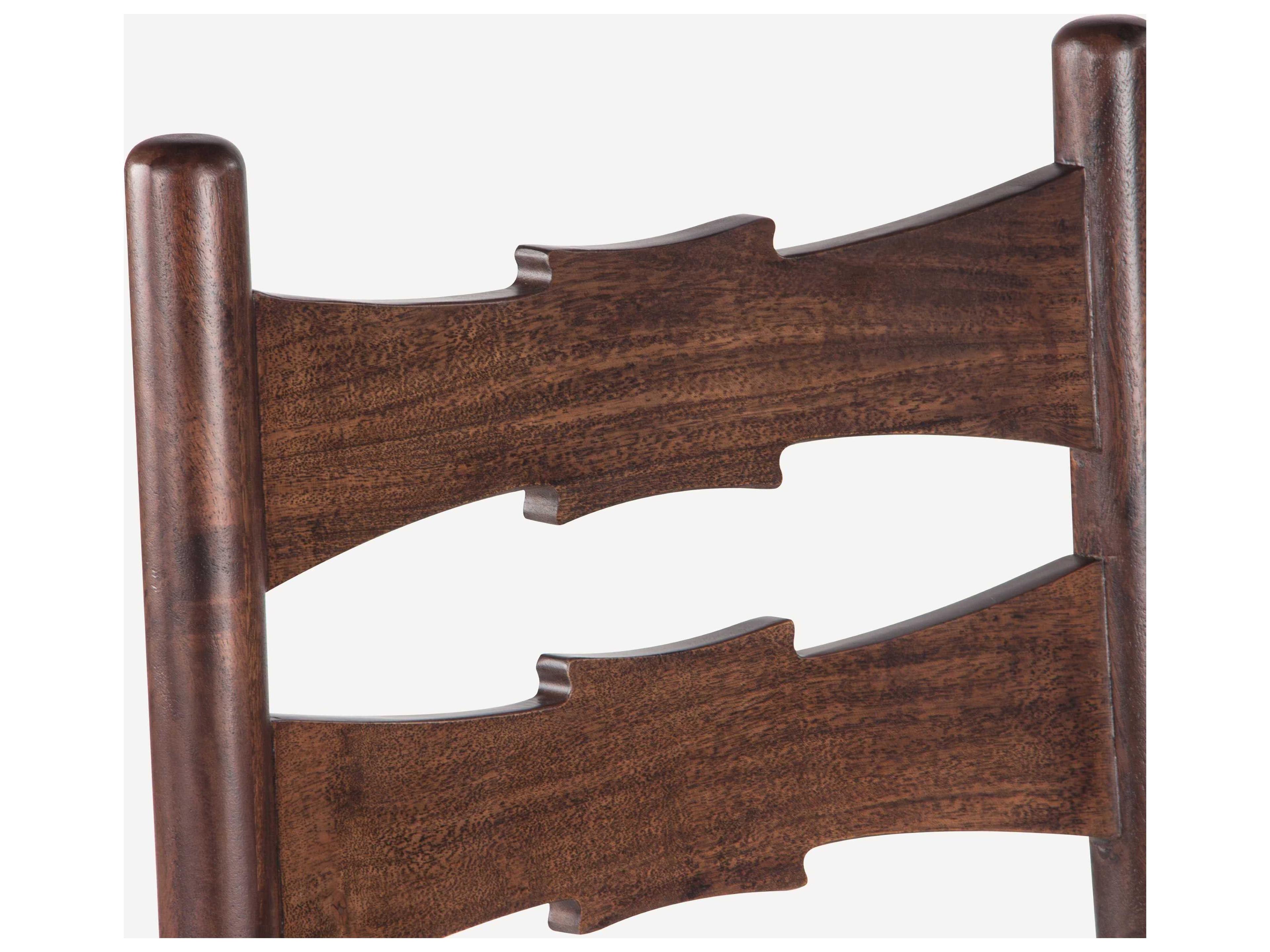 Union Home Ella Acacia Wood Brown Armless Dining Chair