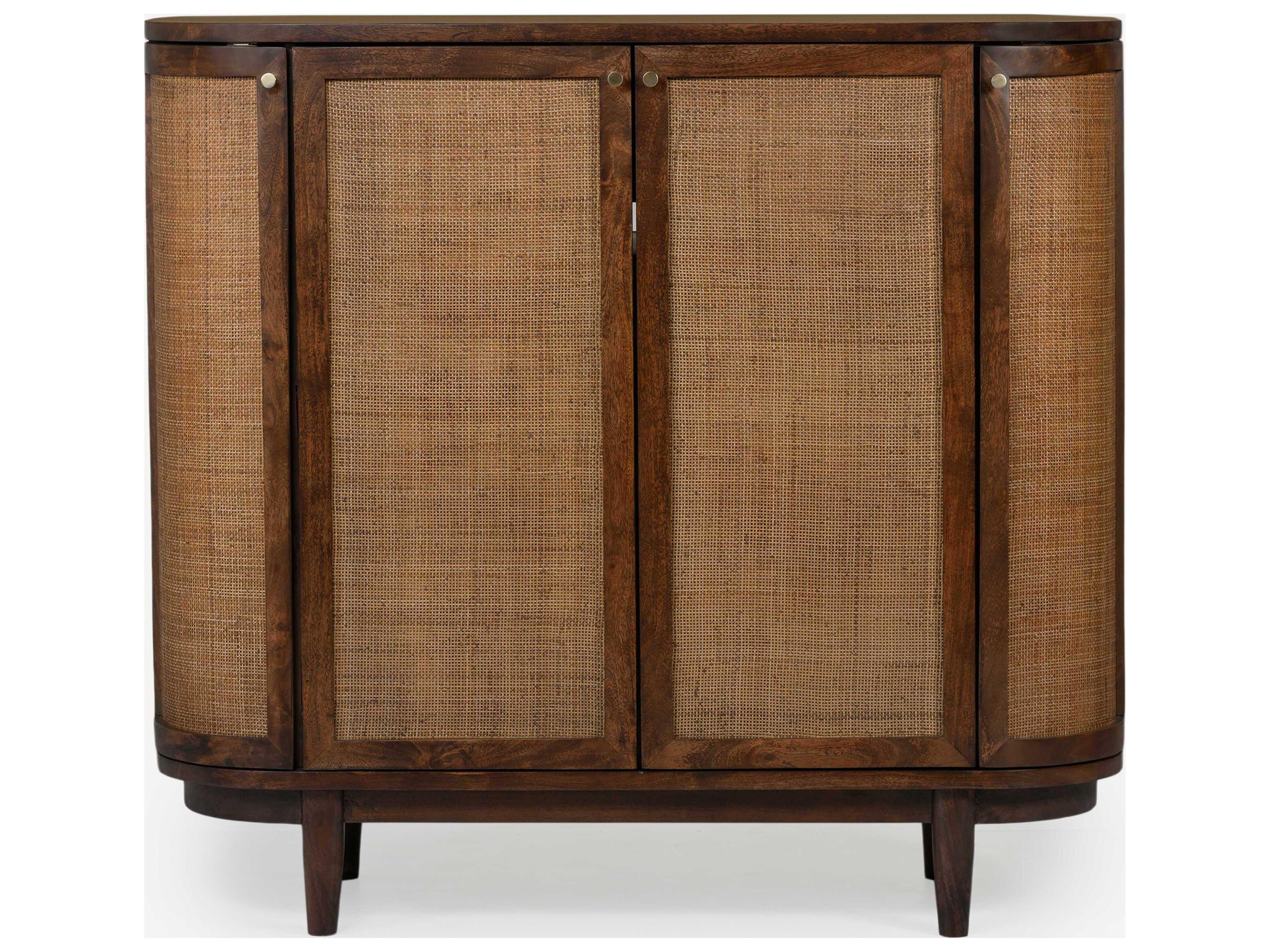 Union Home Canggu Porto Dark Brown Acacia Wood Accent Cabinet