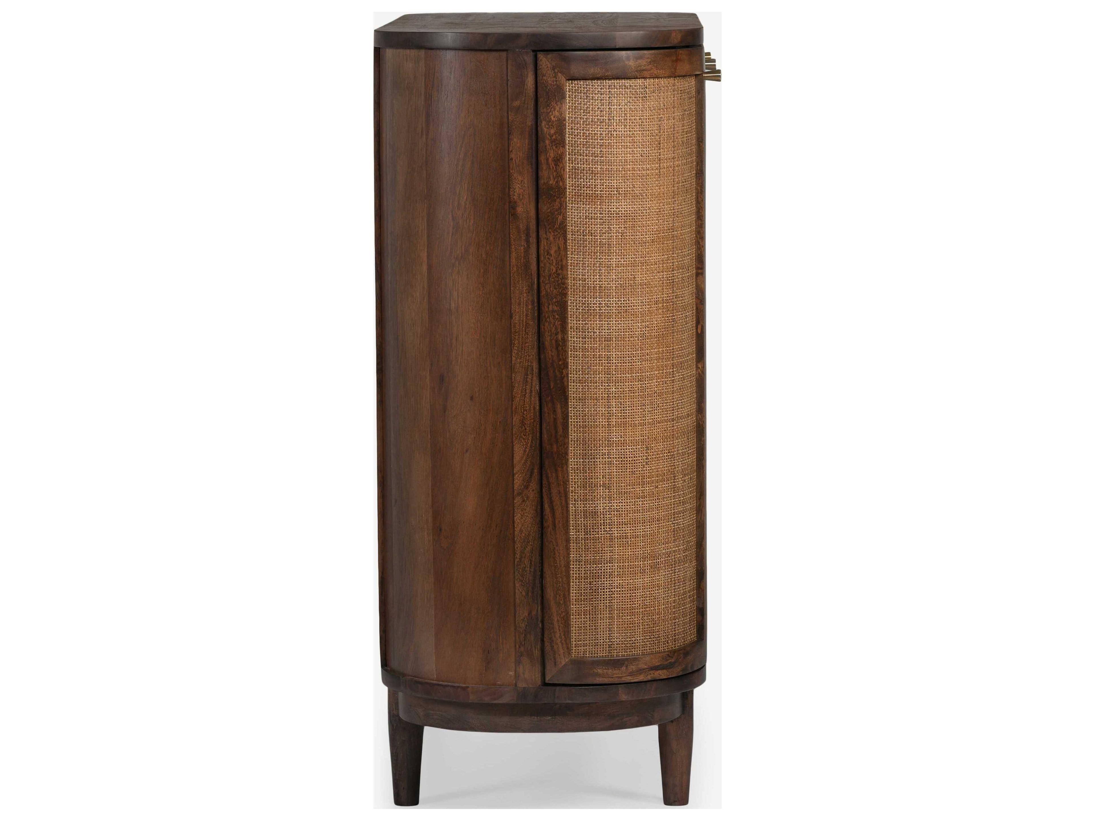 Union Home Canggu Porto Dark Brown Acacia Wood Accent Cabinet