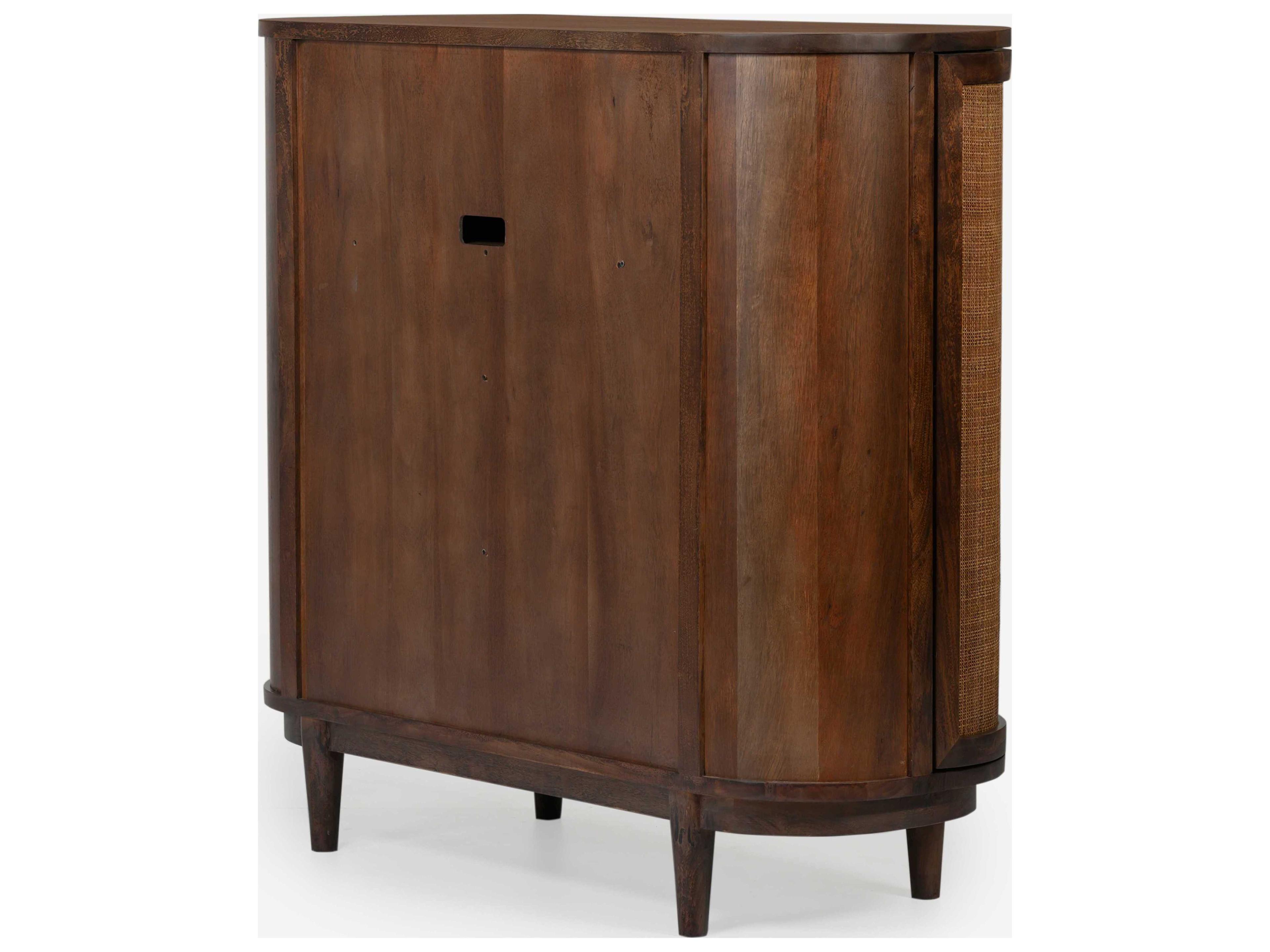Union Home Canggu Porto Dark Brown Acacia Wood Accent Cabinet