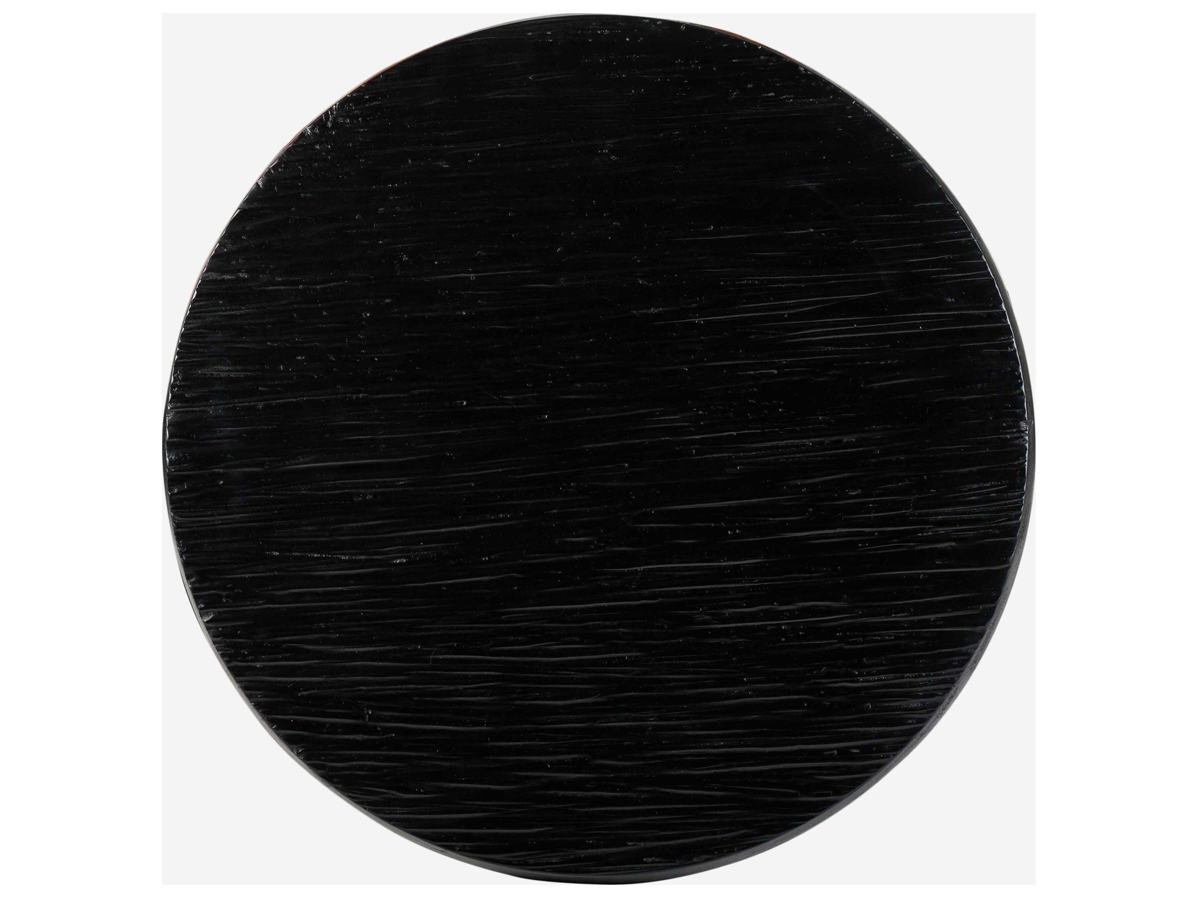 Union Home Hewn Round Wood Charcoal Coffee Table