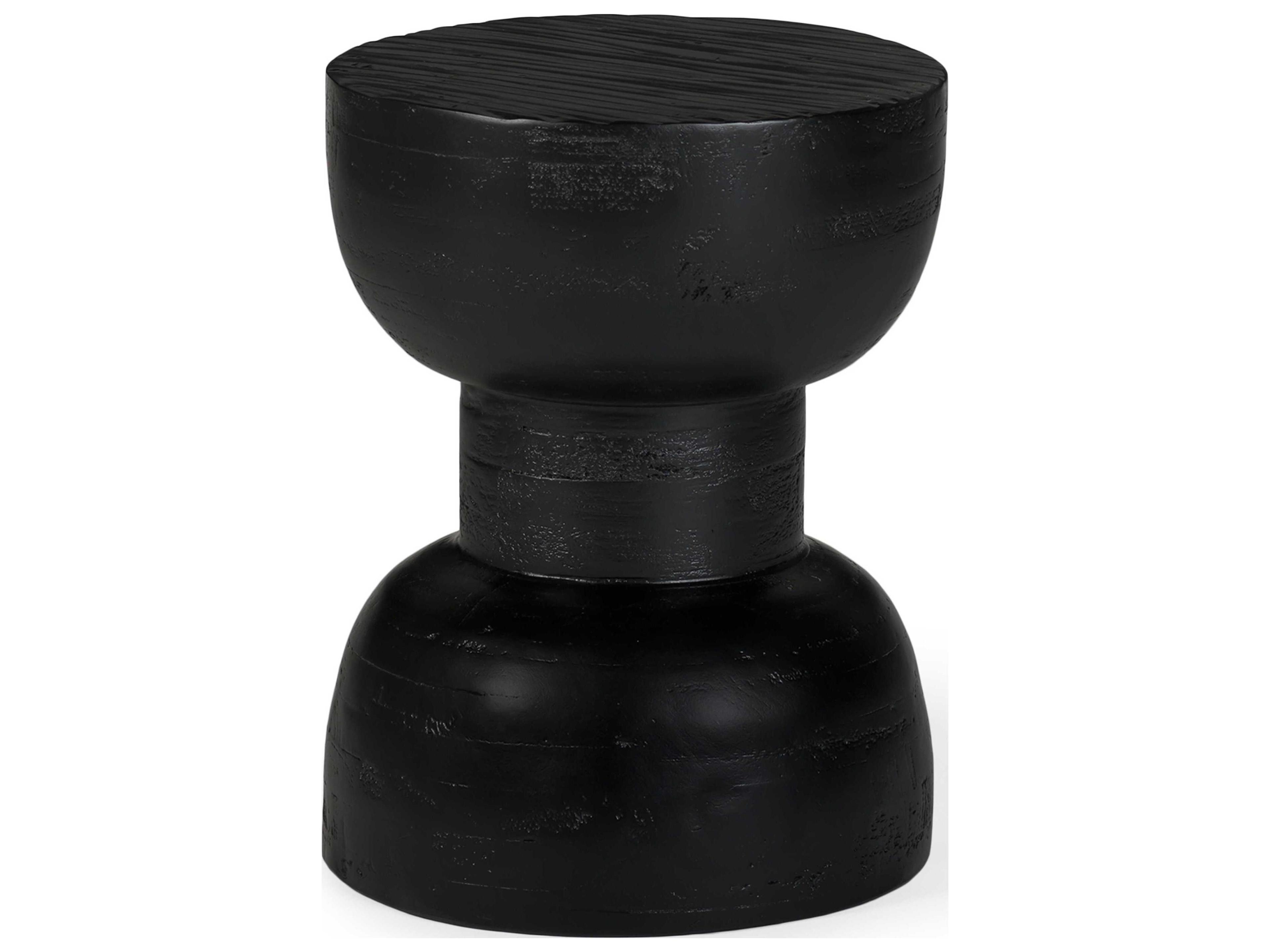 Hewn Round Wood Charcoal Coffee Table