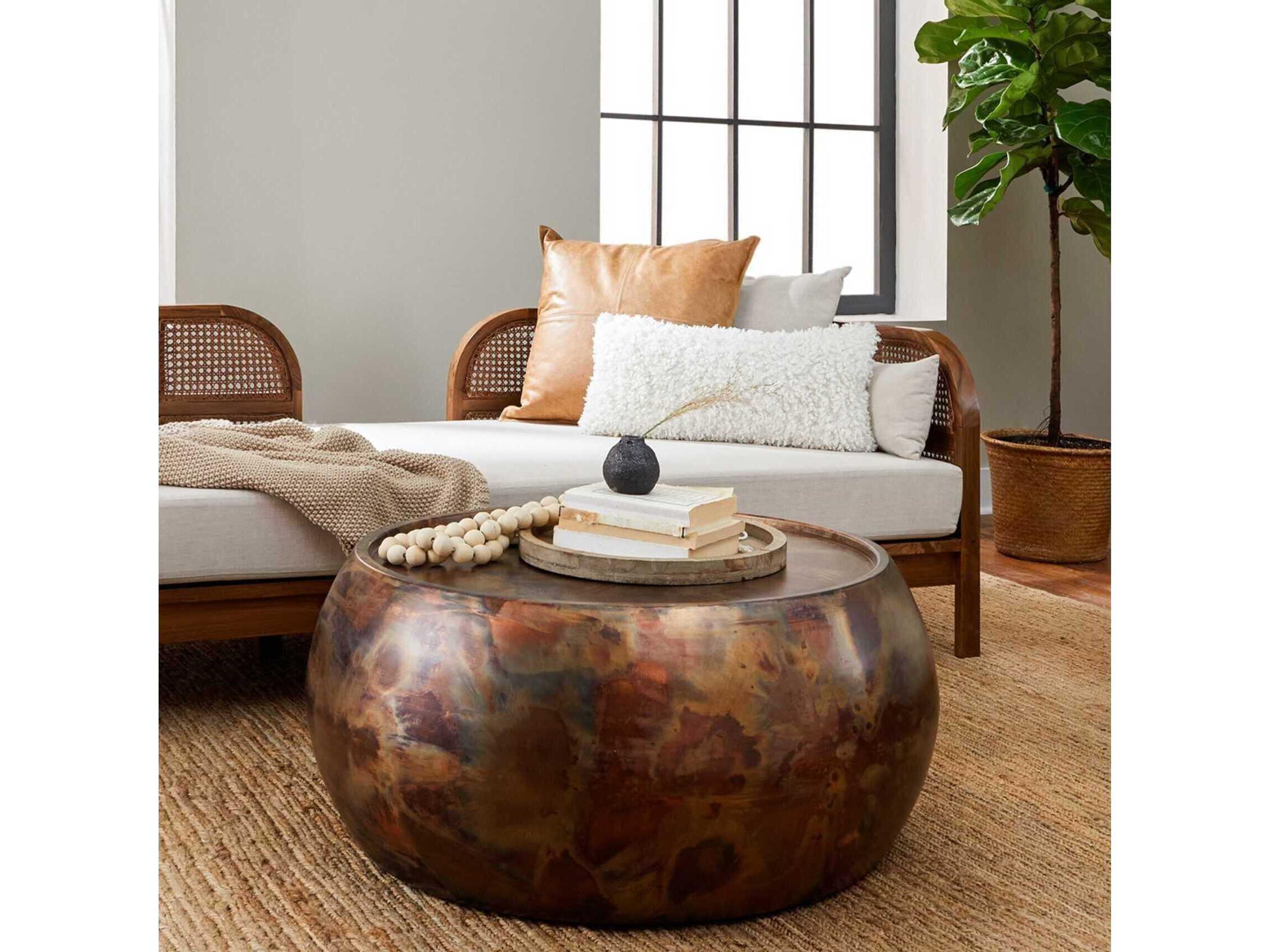 Union Home Pebble Round Metal Reactive Coffee Table