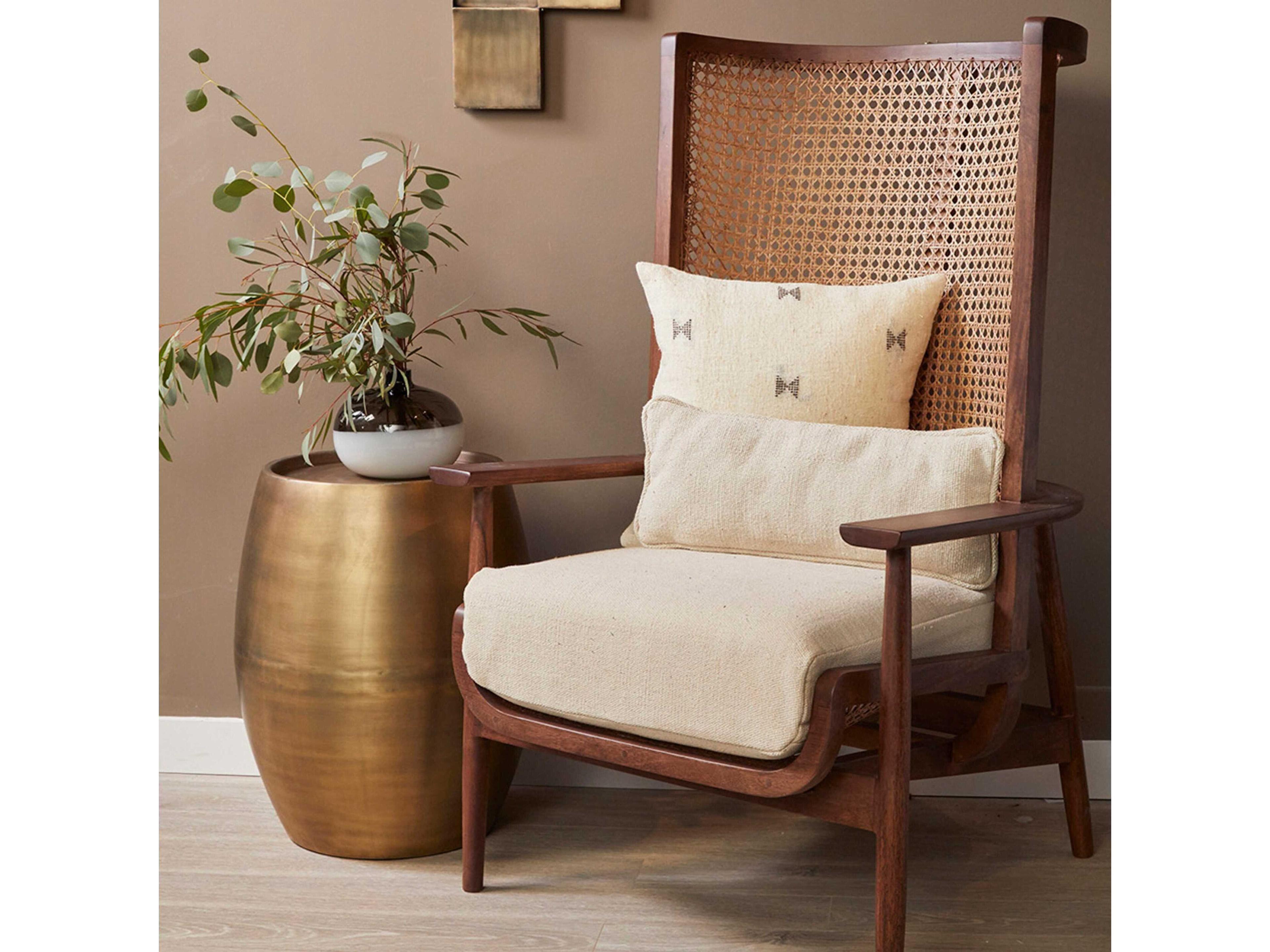 Union Home Pebble Round Metal Antique Brass End Table