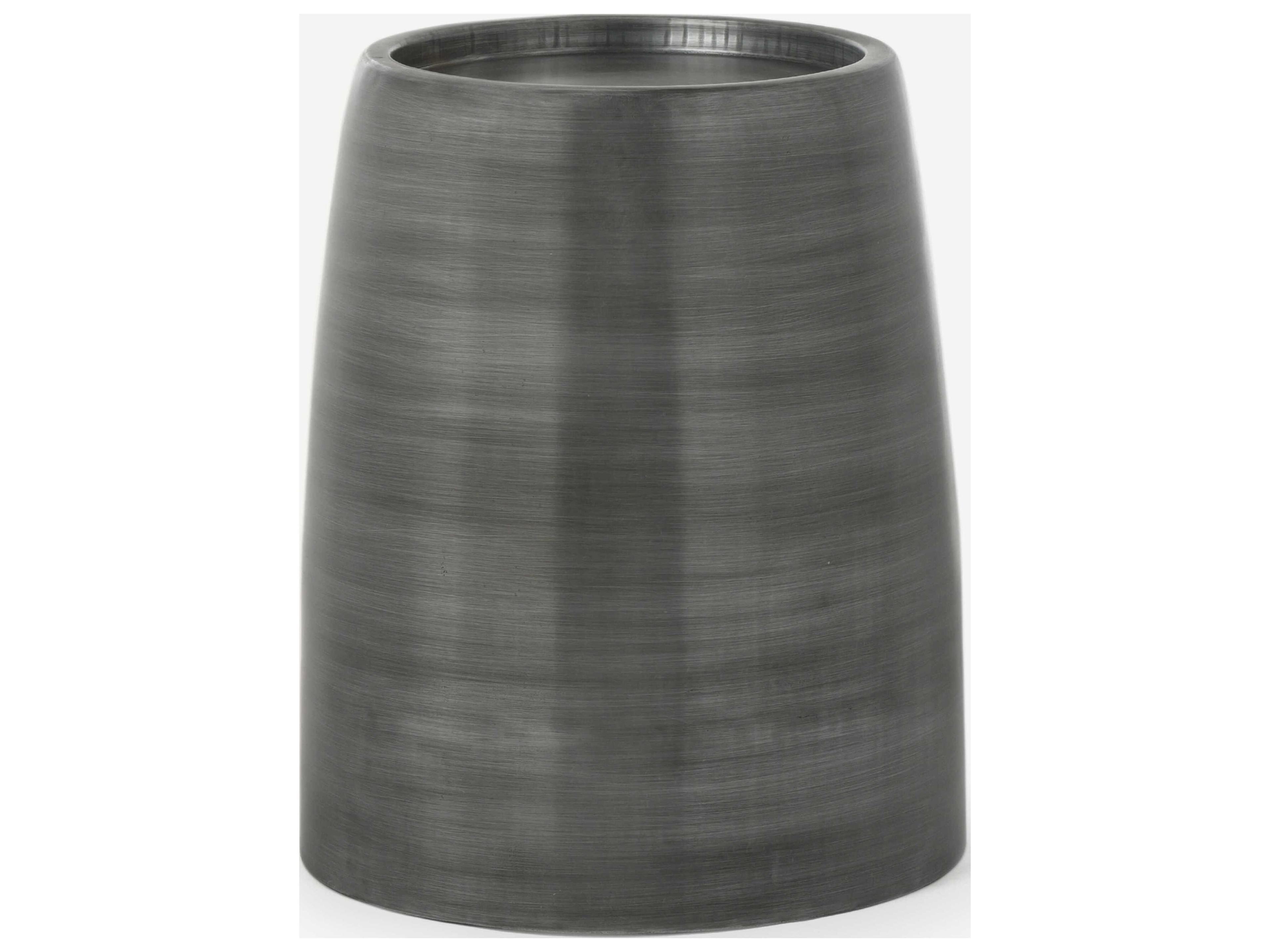 Pebble Round Metal Black Zinc End Table