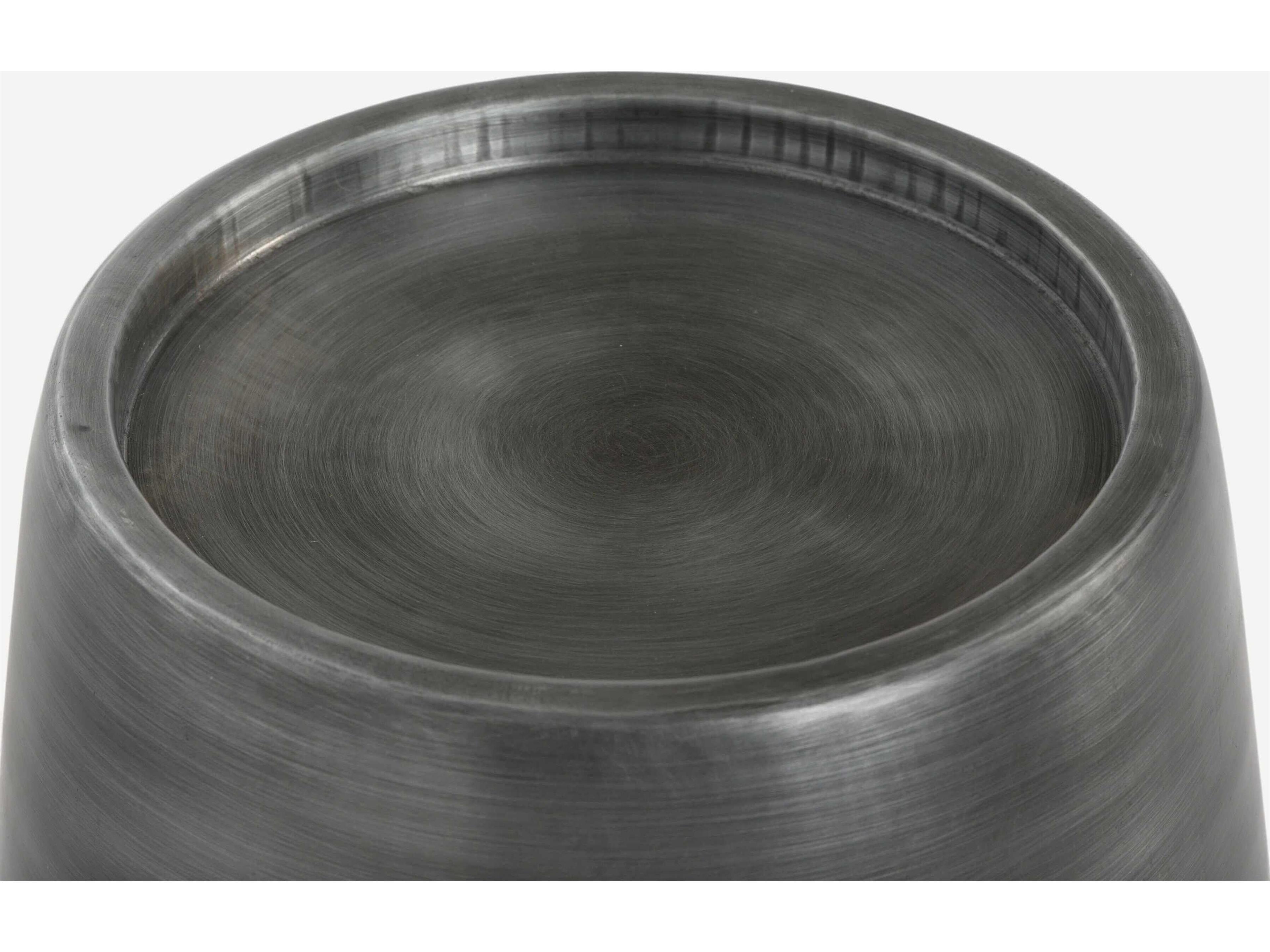 Union Home Pebble Round Metal Black Zinc End Table