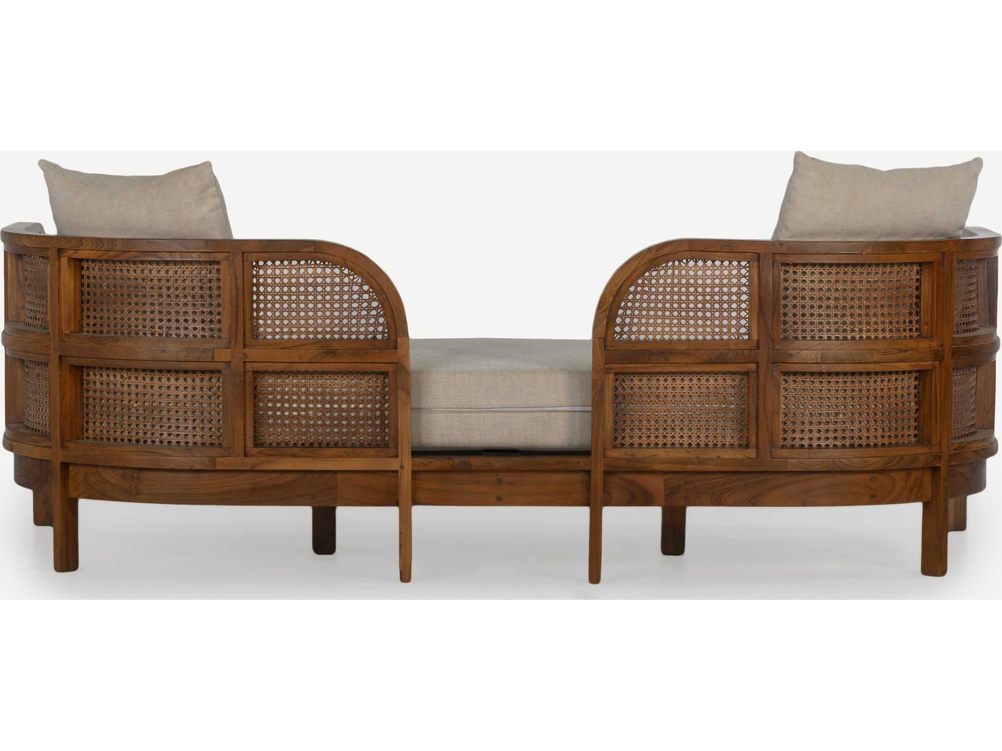 Union Home Nest Porto Natural Brown Teak Wood Daybed