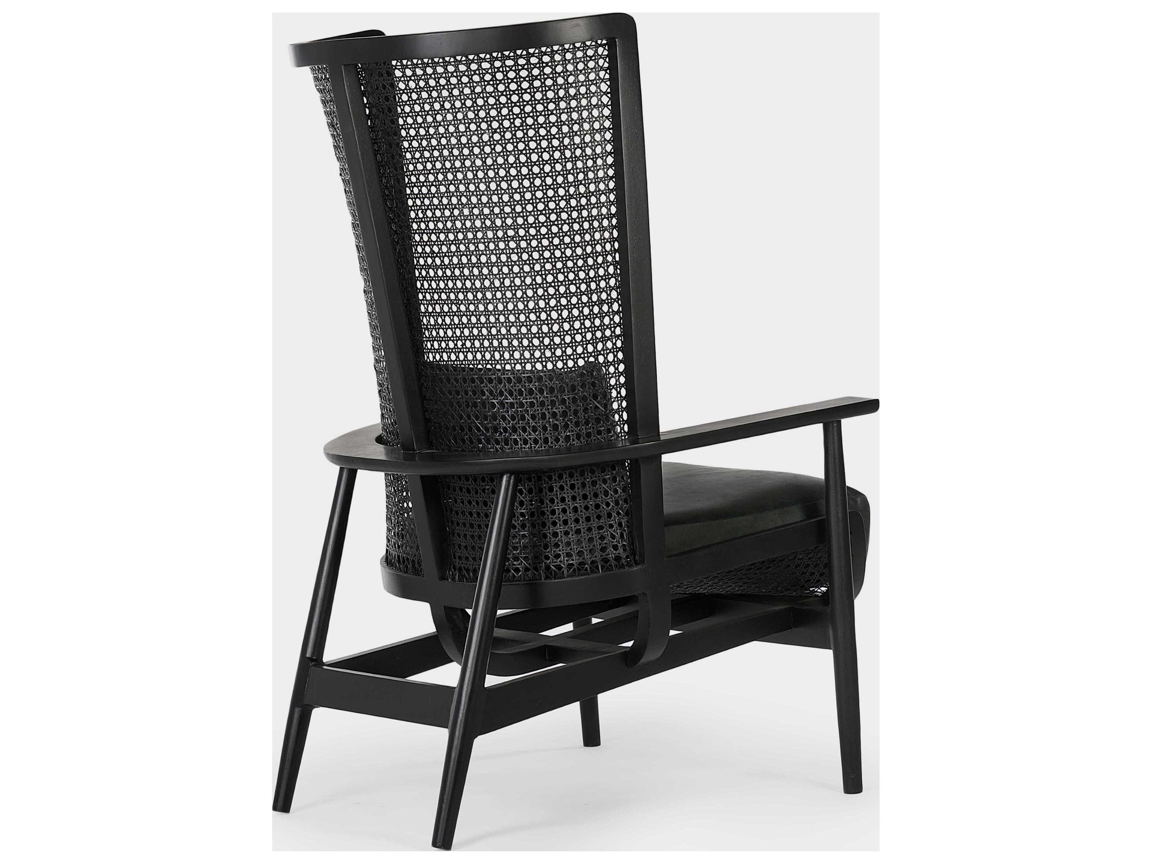 Union Home Wingman Black Leather Accent Chair