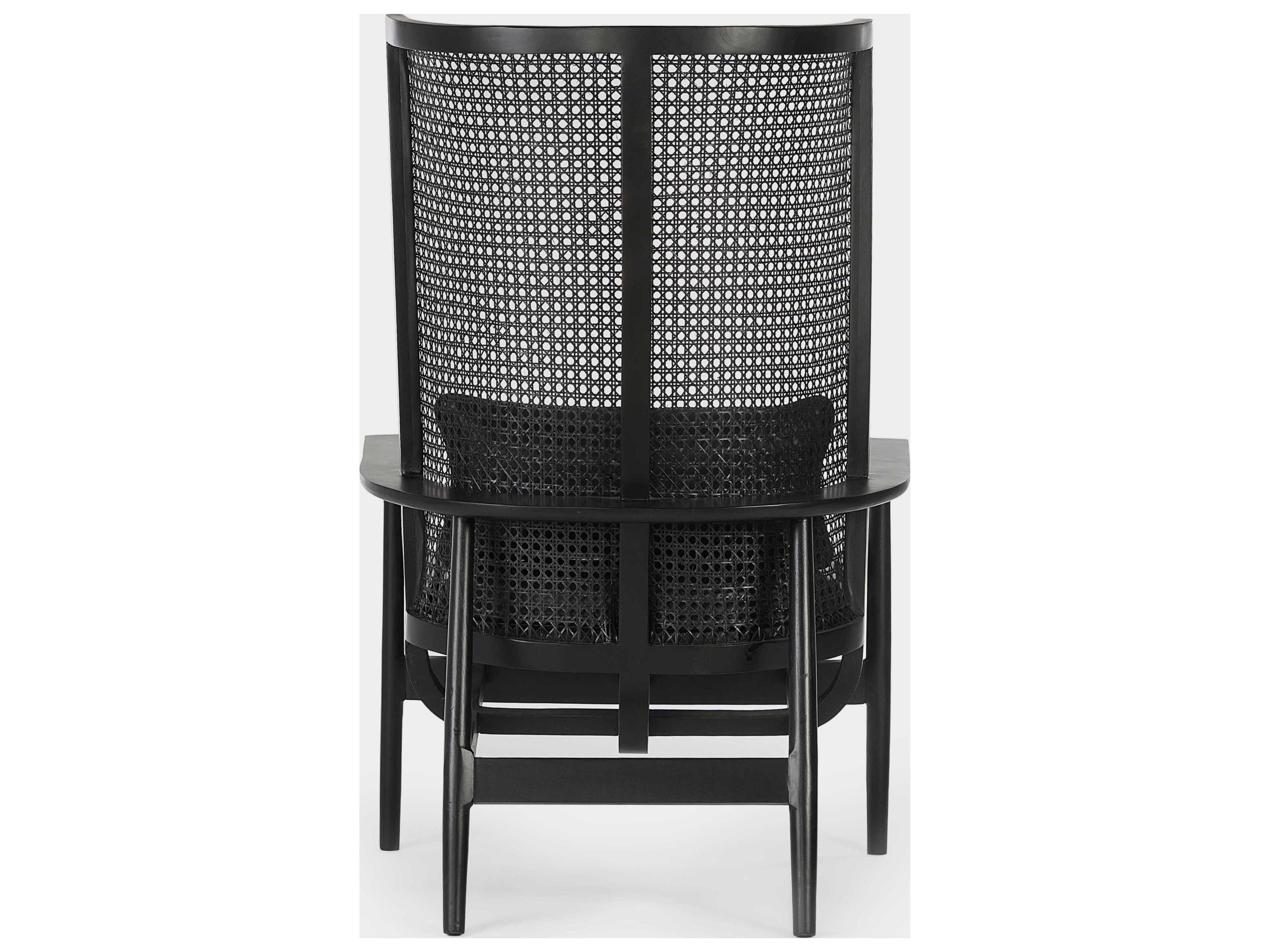 Union Home Wingman Black Leather Accent Chair