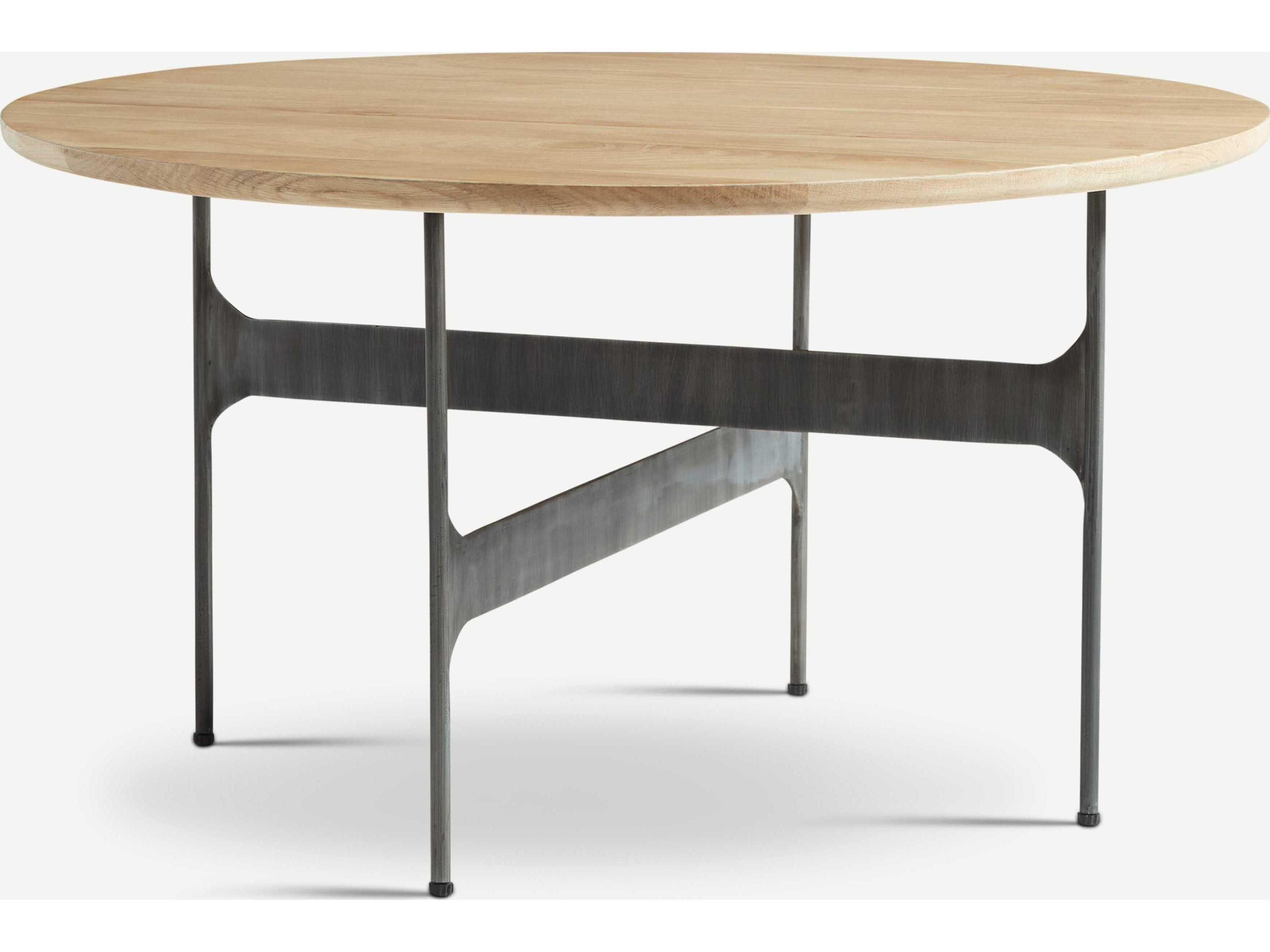 Constellation Round Wood Natural And Black Zinc Coffee Table