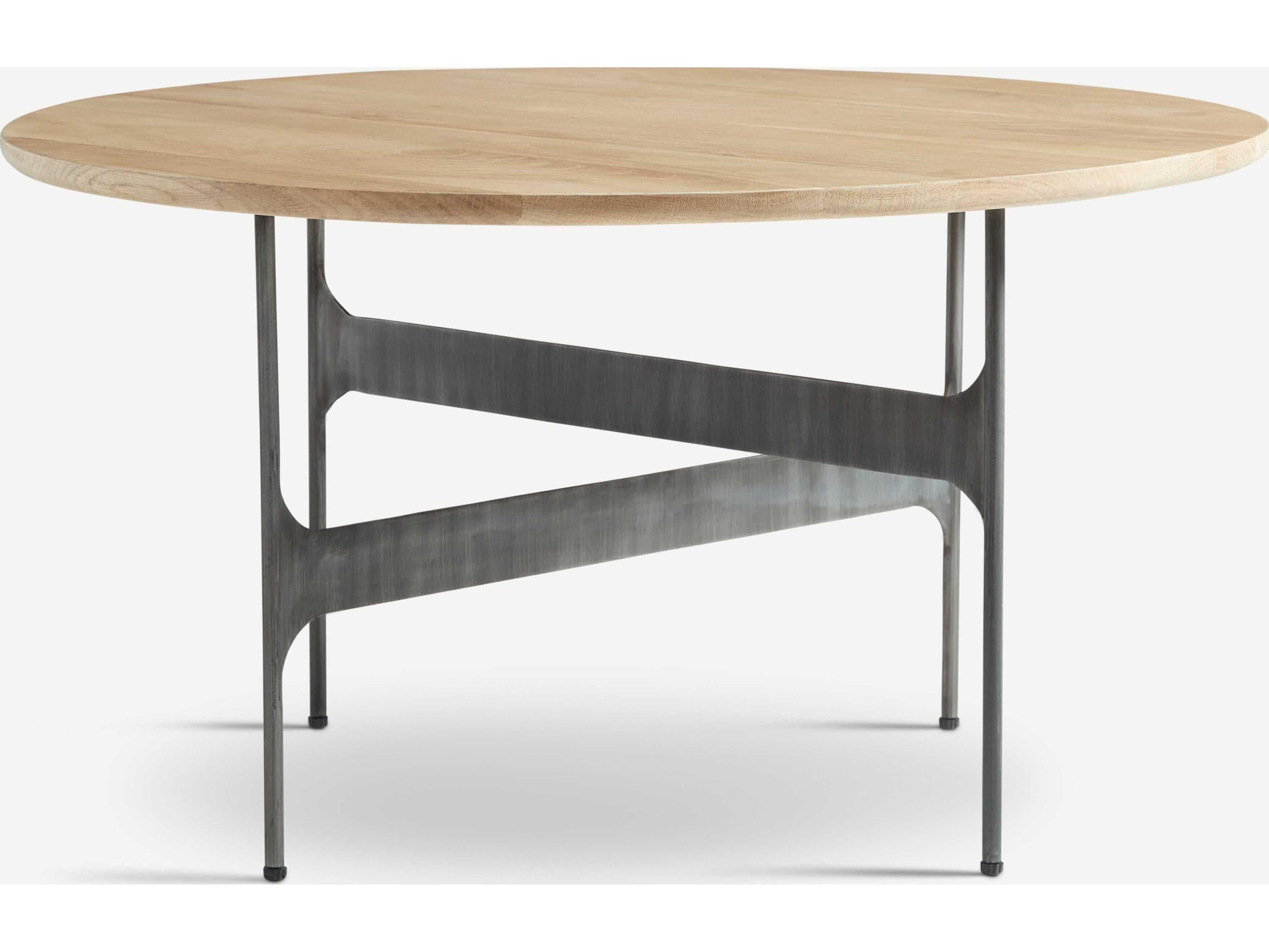 Union Home Constellation Round Wood Natural And Black Zinc Coffee Table