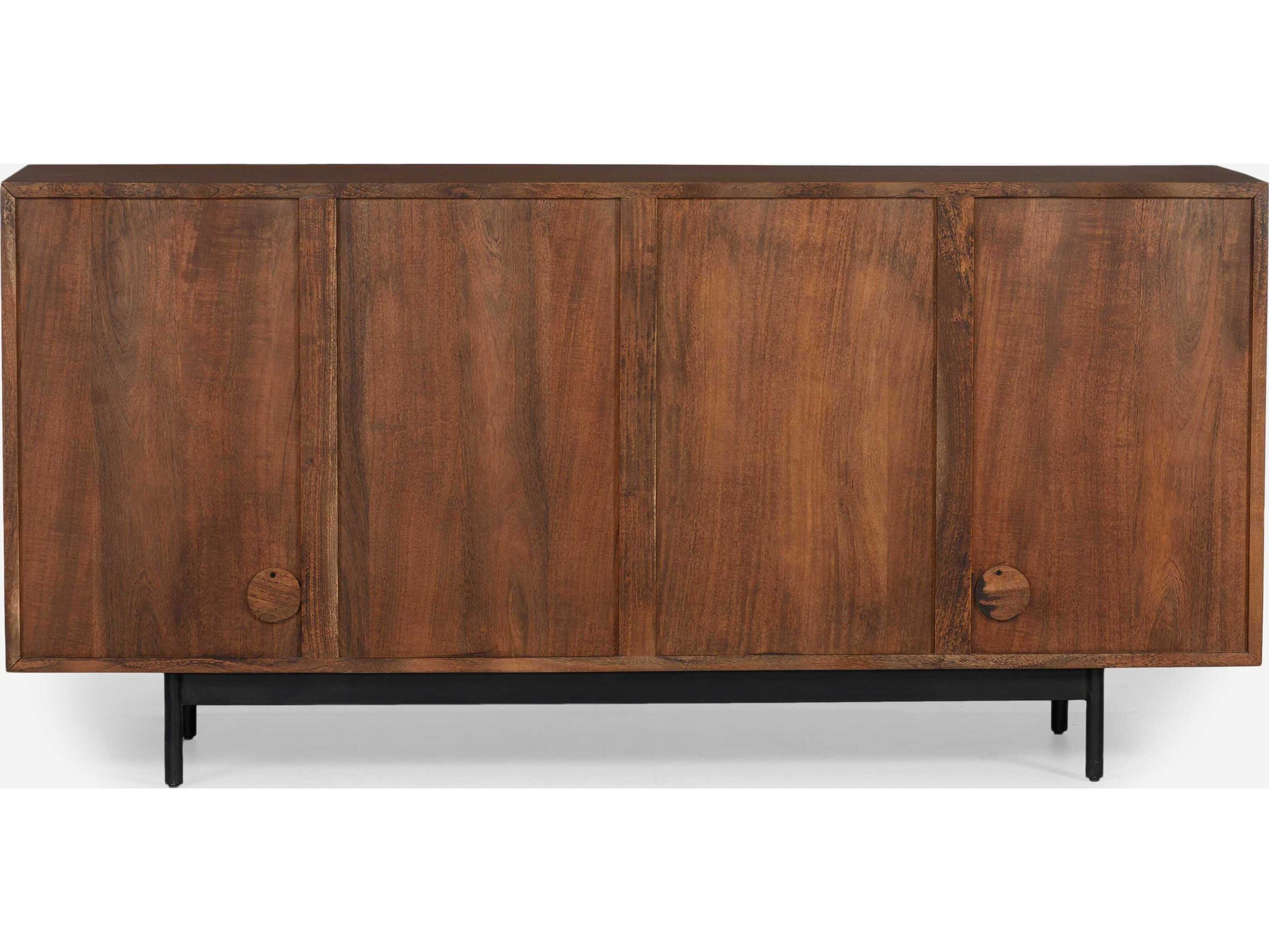 Union Home Mod 69" Acacia Wood Porto Dark Powder Coat And Reactive Sideboard