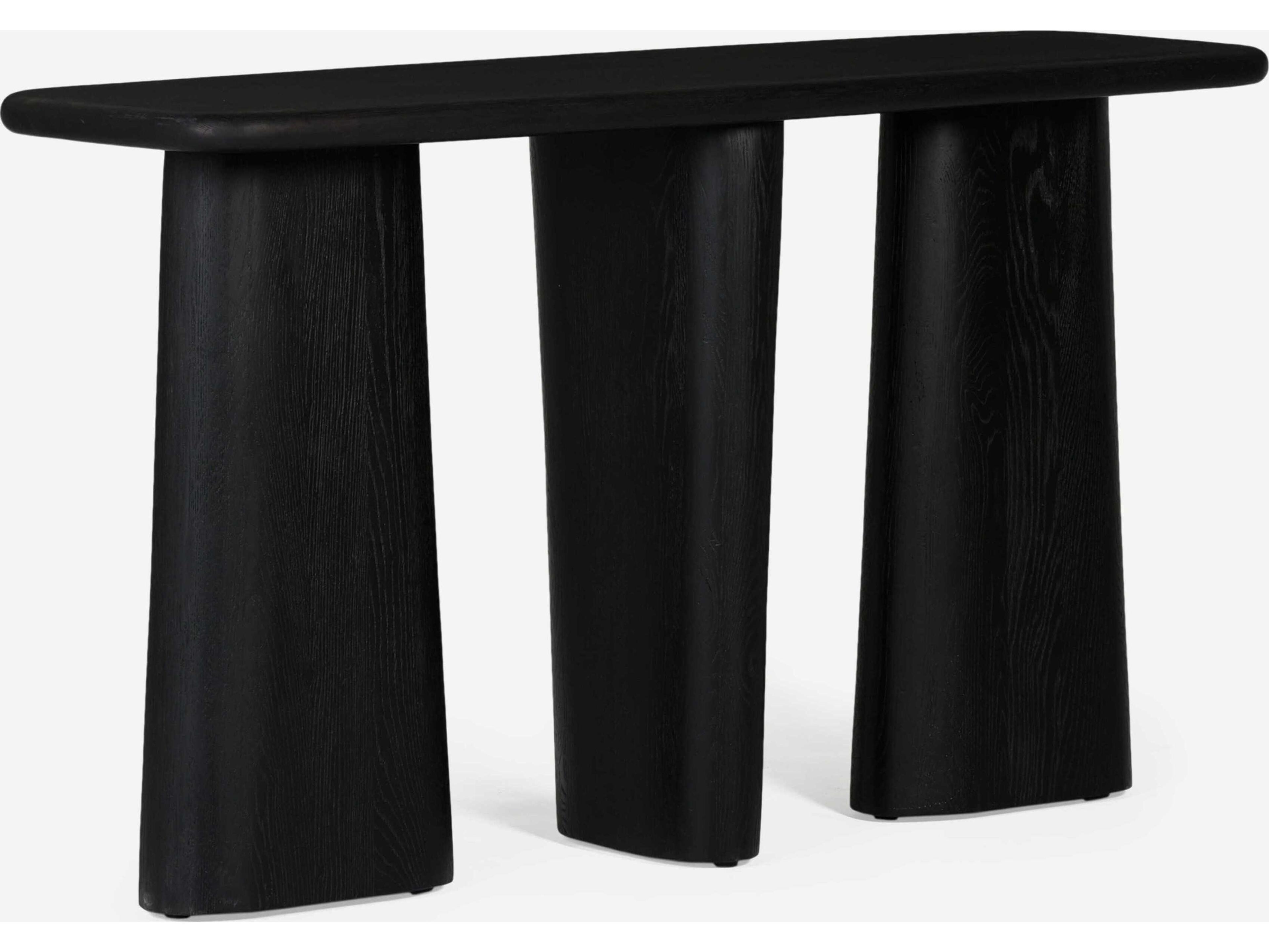 Laurel Rectangular Wood Charcoal Console Table