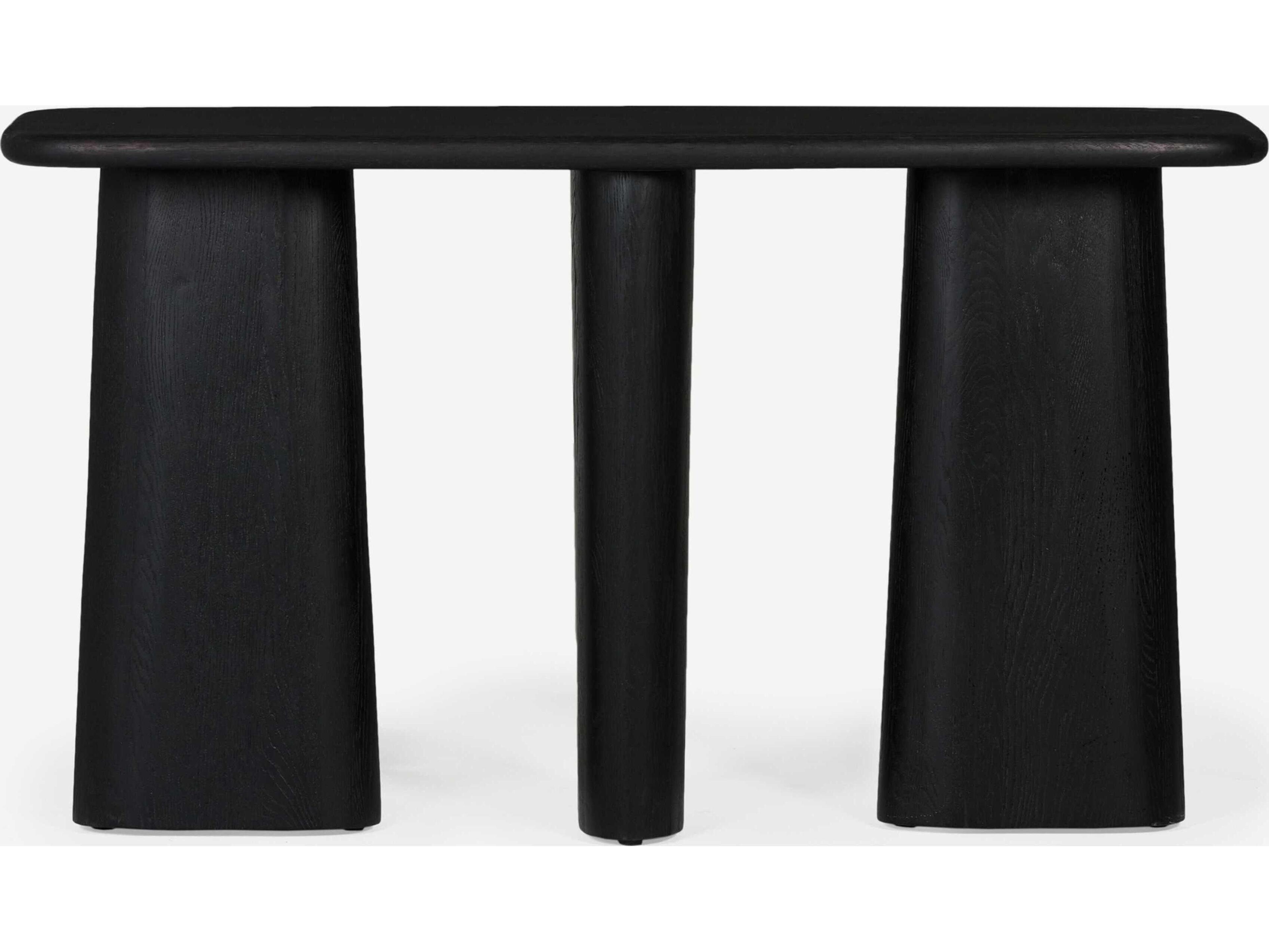 Union Home Laurel Rectangular Wood Charcoal Console Table