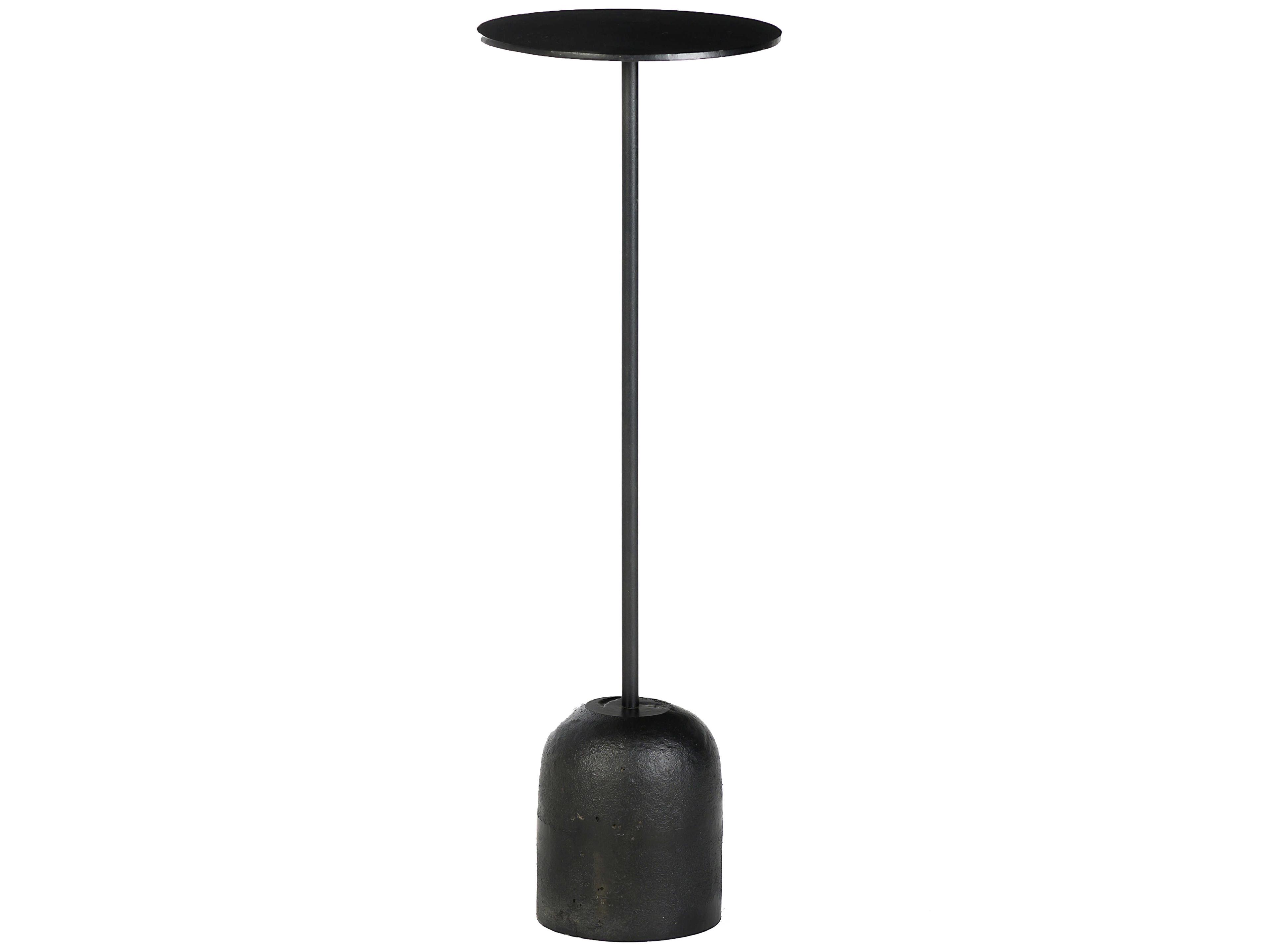 Cannon Round Metal Burnt Oil End Table