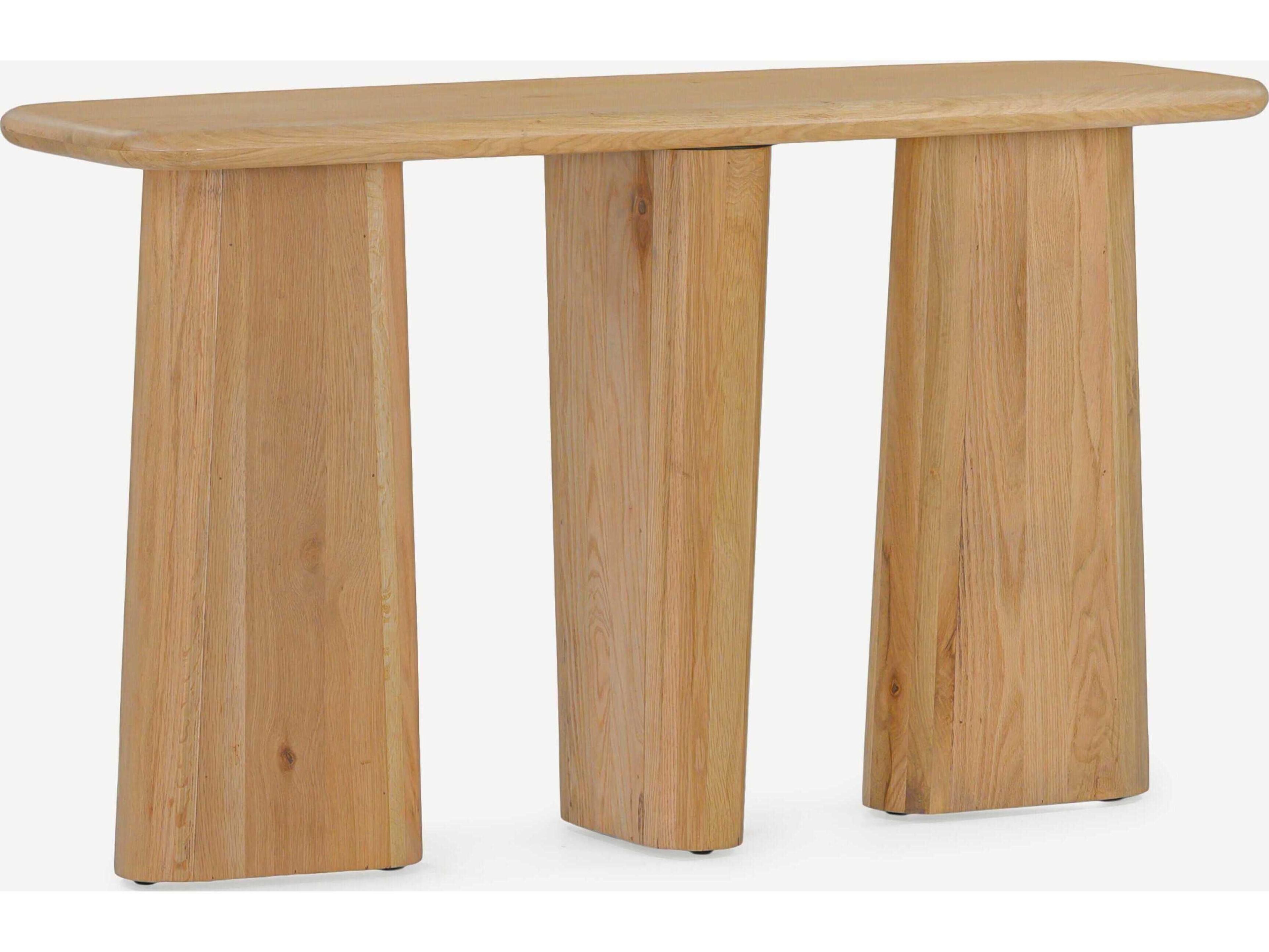 Laurel Rectangular Wood Natural Console Table