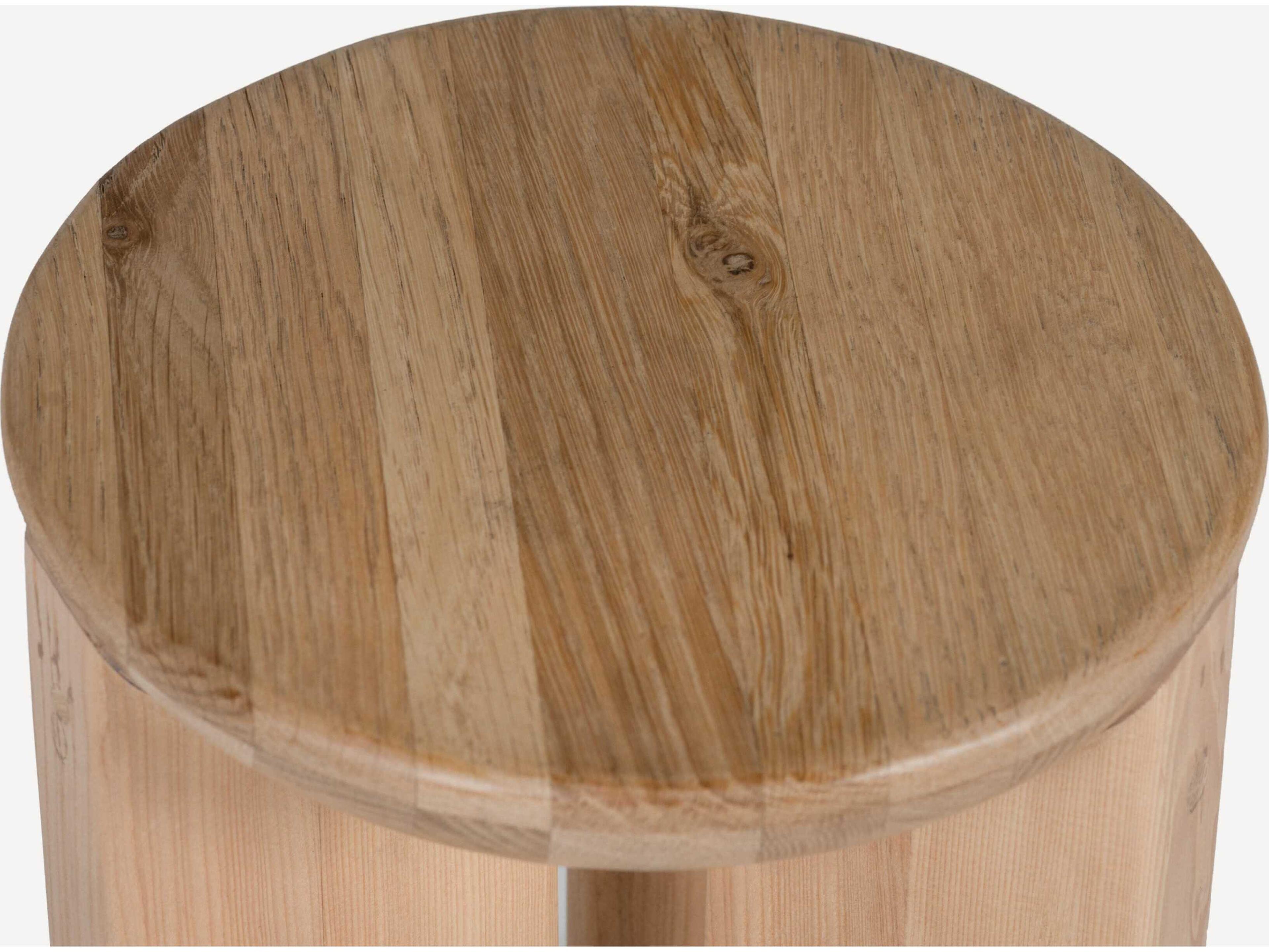 Union Home Hemi Round Wood Natural End Table