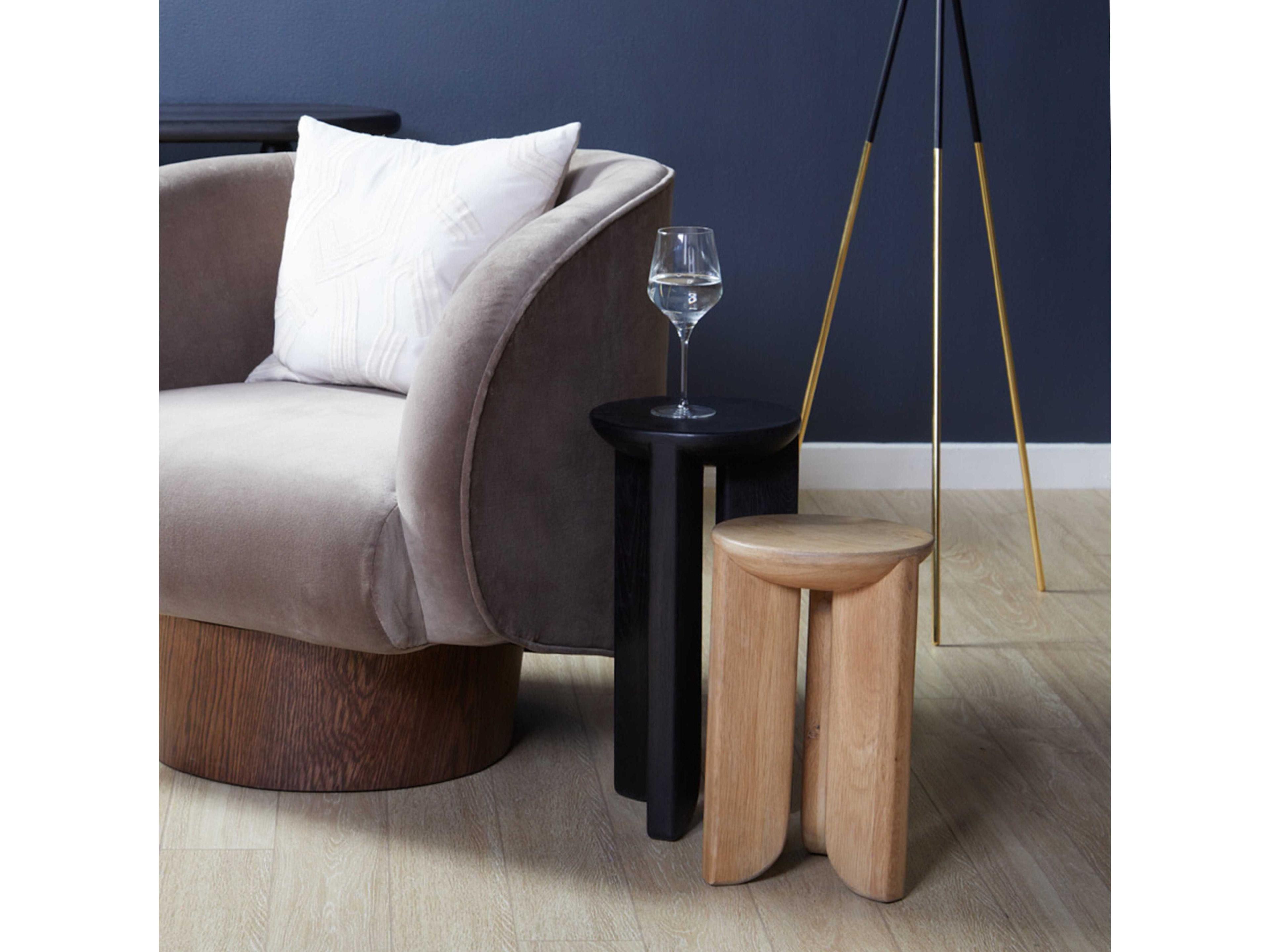 Union Home Hemi Round Wood Natural End Table