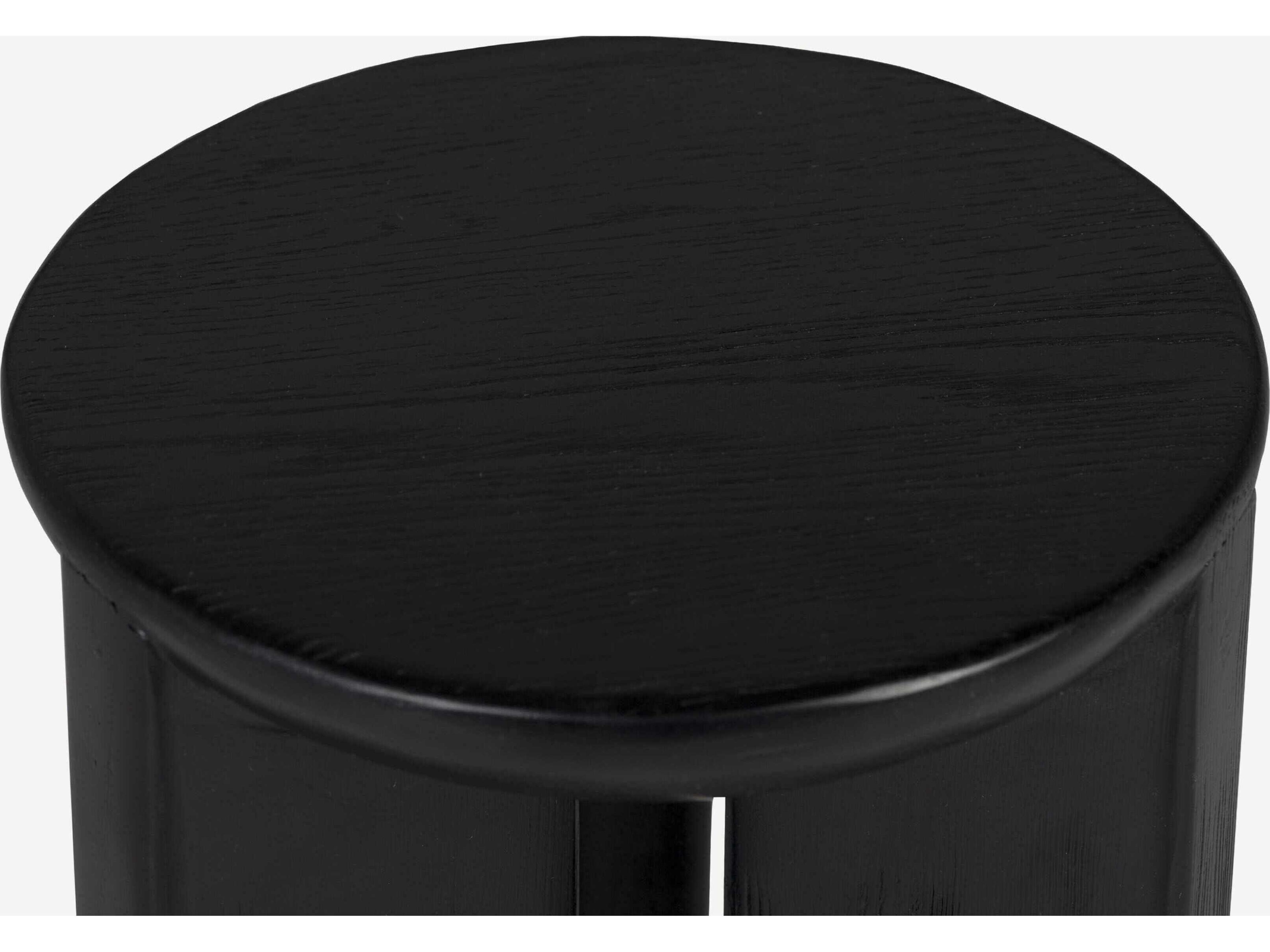 Union Home Hemi Round Wood Charcoal End Table