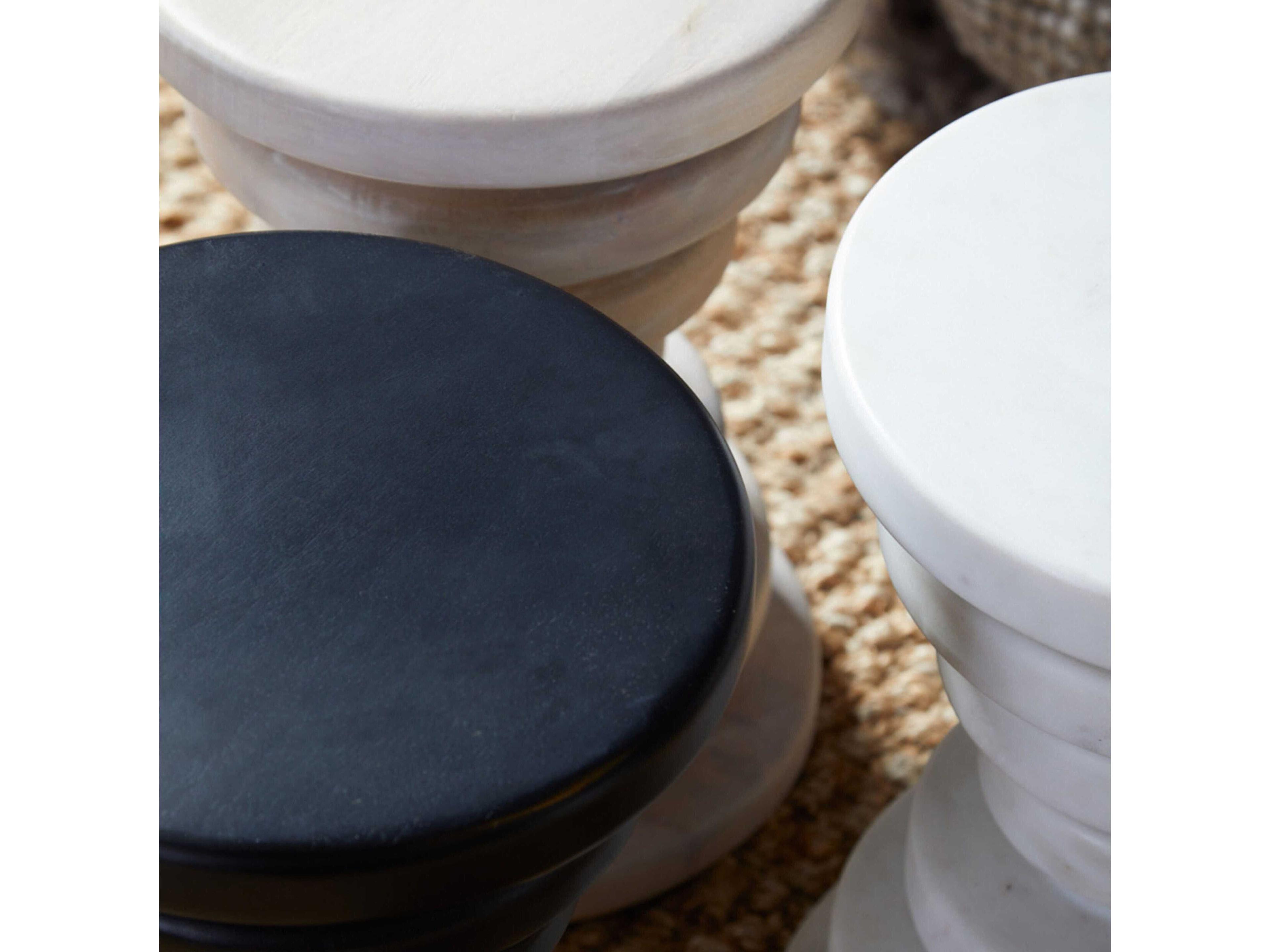 Union Home Strata Round Wood Charcoal End Table