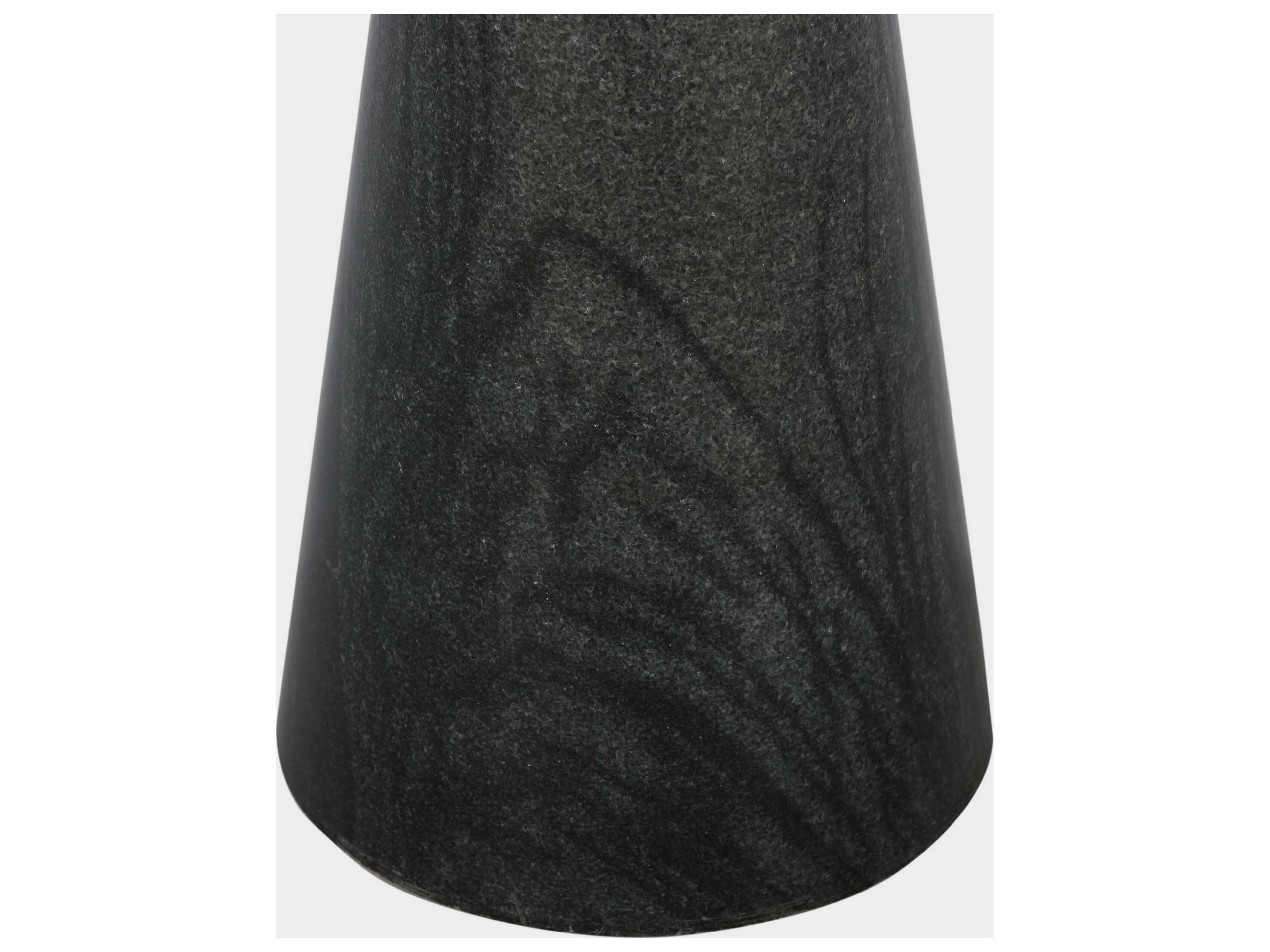 Union Home Twin Round Wood Hand Polished Natural Charcoal End Table