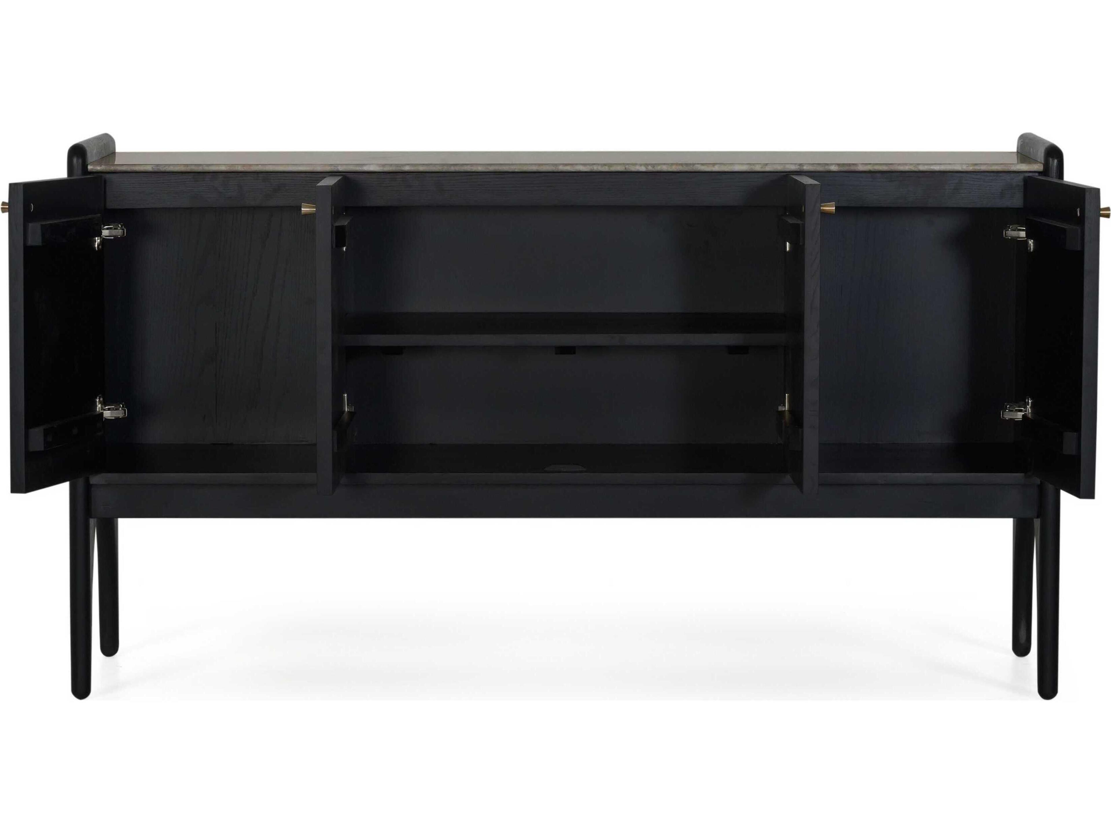 Union Home Luna 66" Oak Wood Charcoal Sideboard