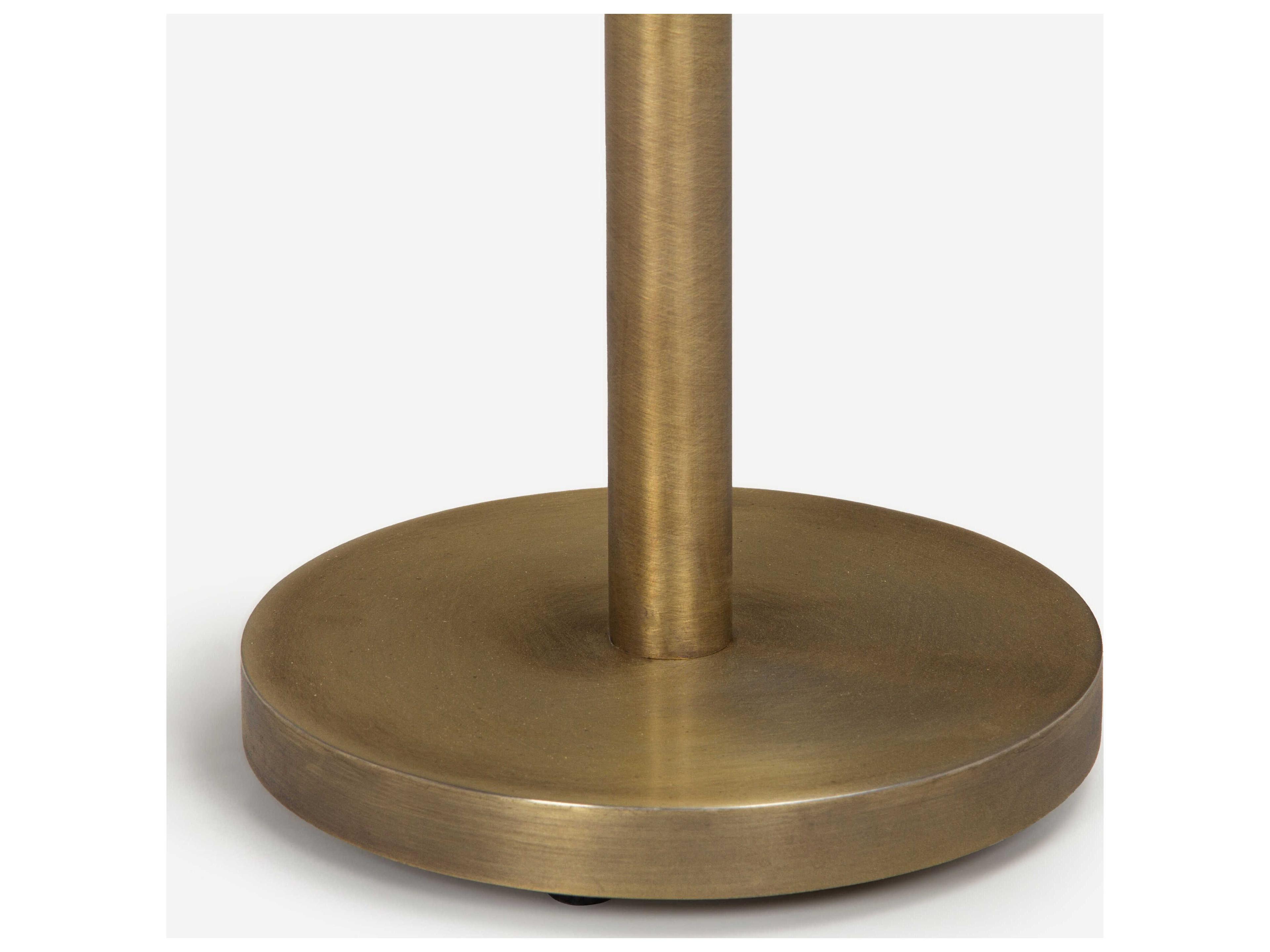 Union Home Shay Round Marble White Antique Brass End Table