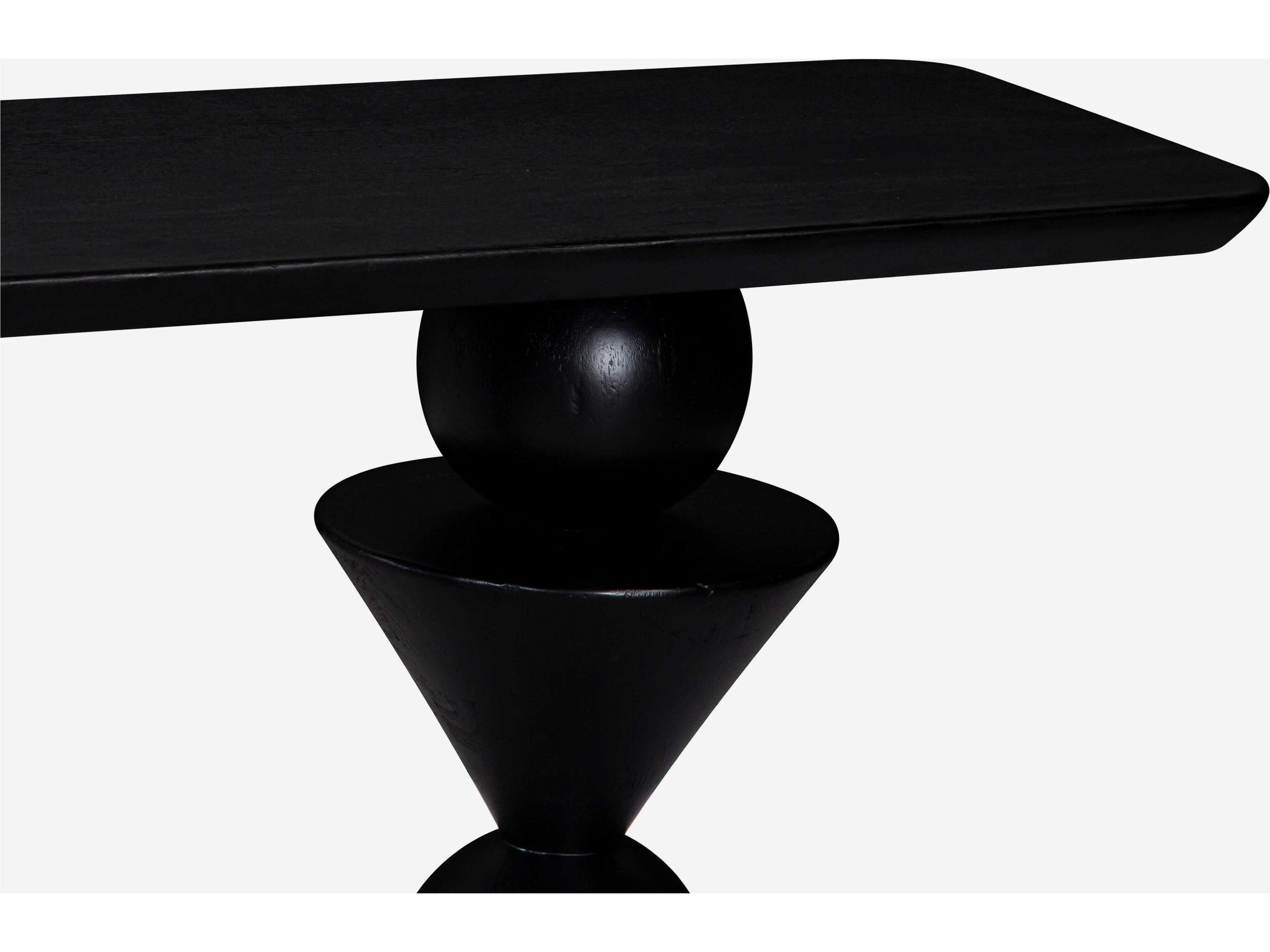 Union Home Kebab Rectangular Wood Charcoal Console Table