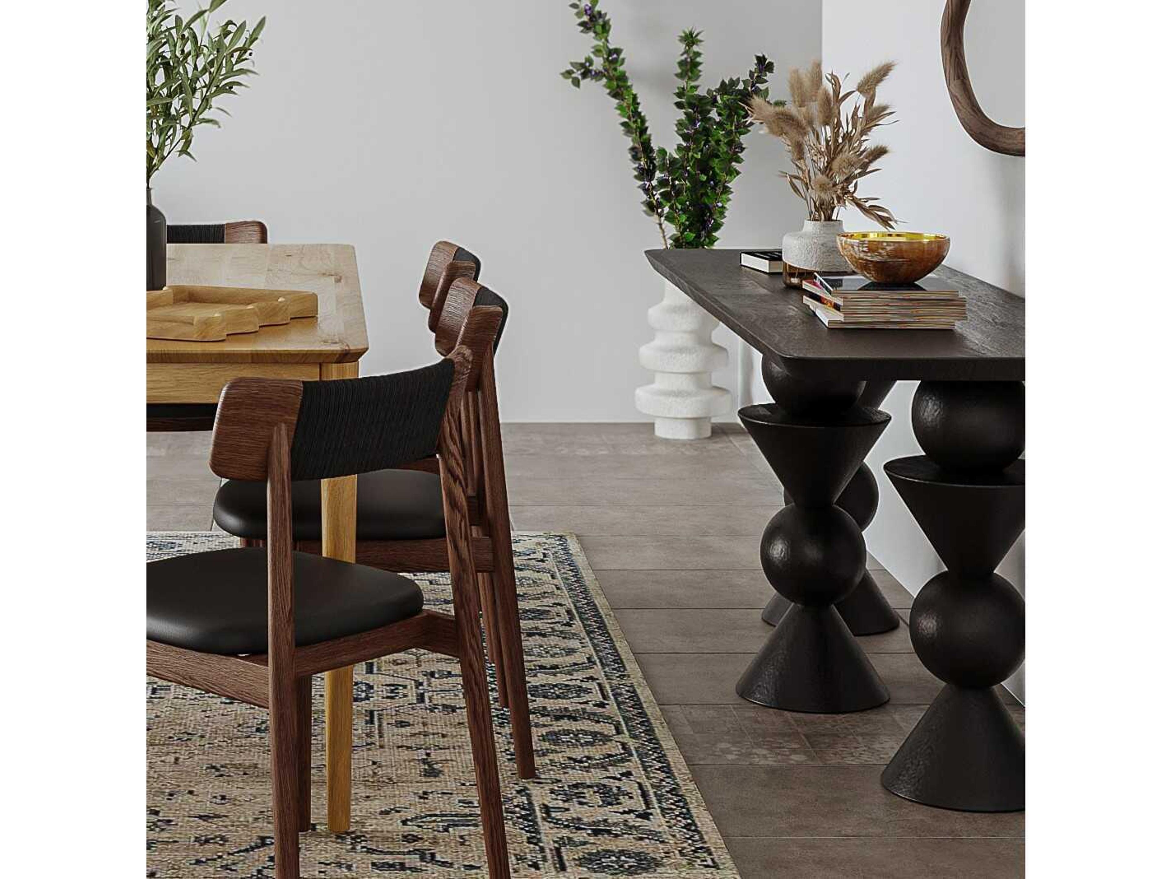 Union Home Kebab Rectangular Wood Charcoal Console Table