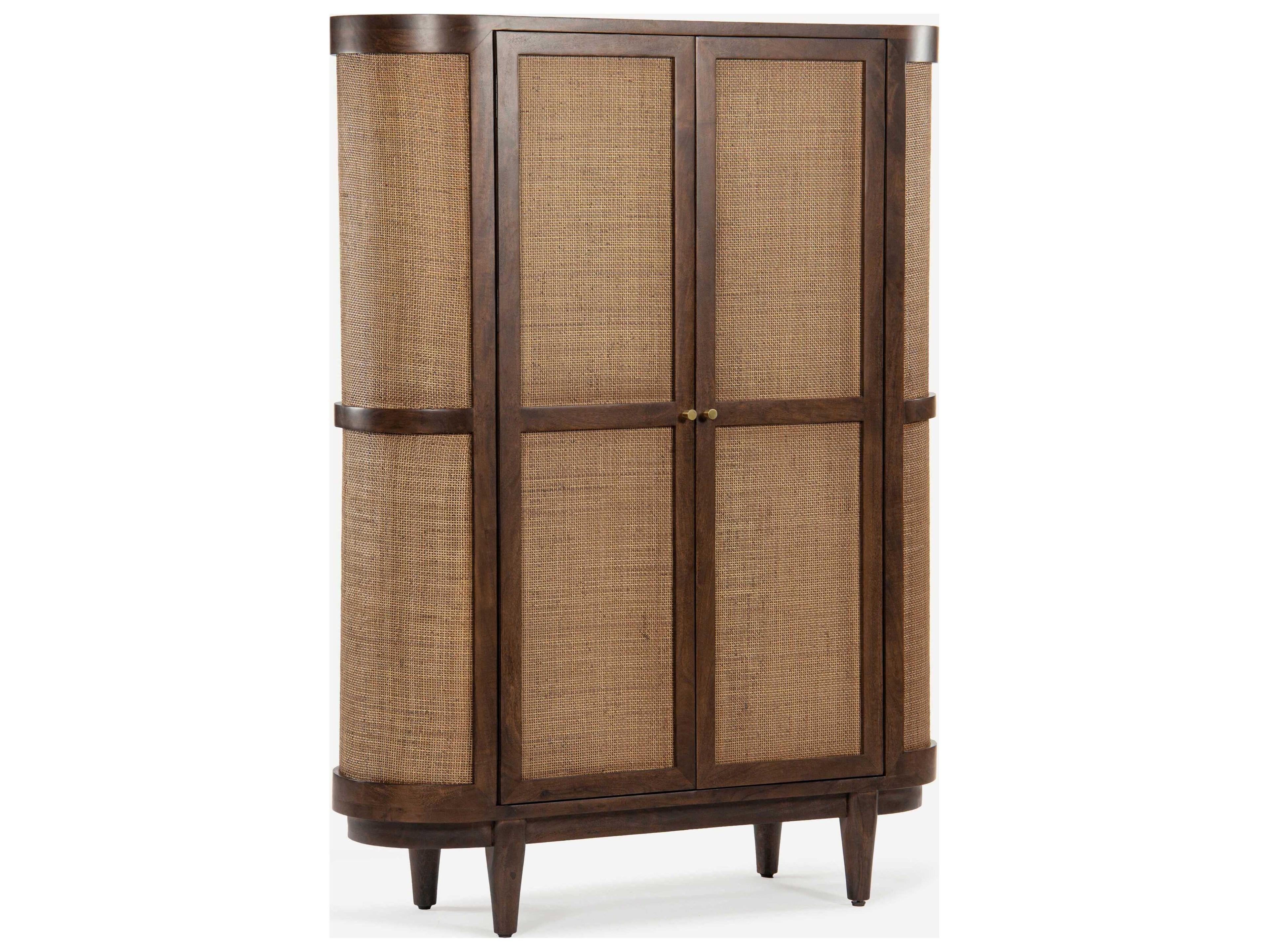 Canggu Porto Dark Brown Acacia Wood Accent Cabinet