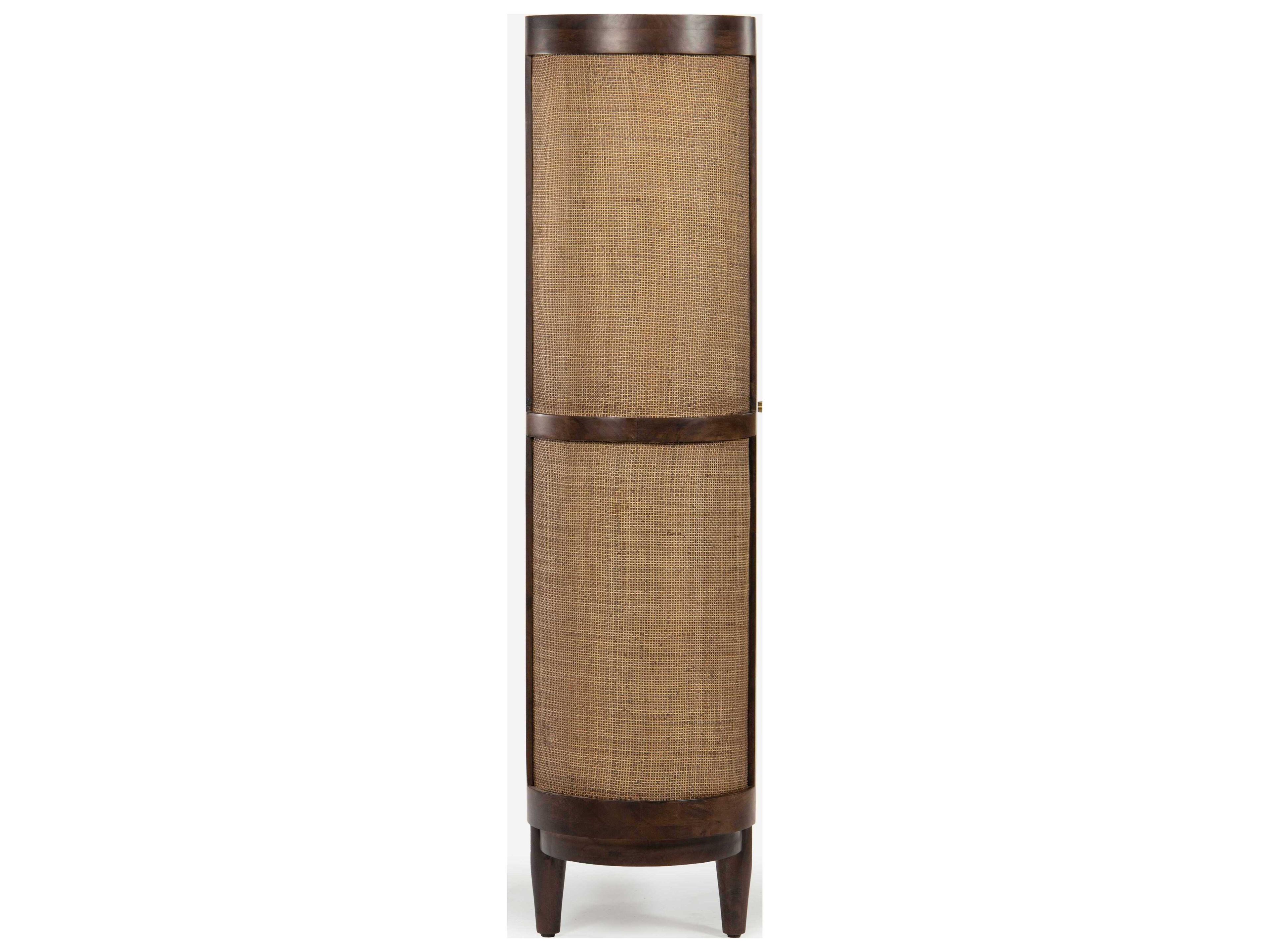 Union Home Canggu Porto Dark Brown Acacia Wood Accent Cabinet