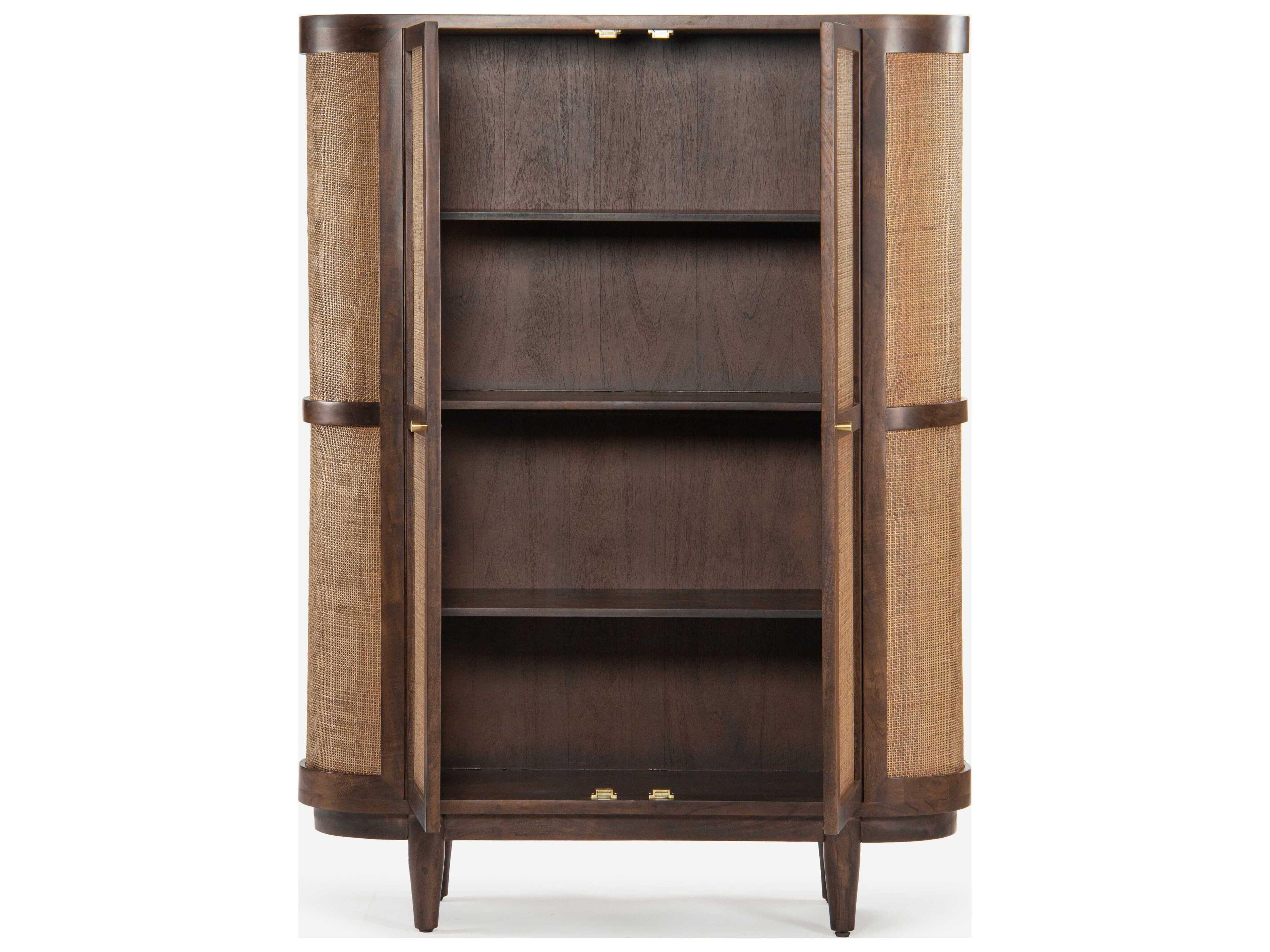 Union Home Canggu Porto Dark Brown Acacia Wood Accent Cabinet