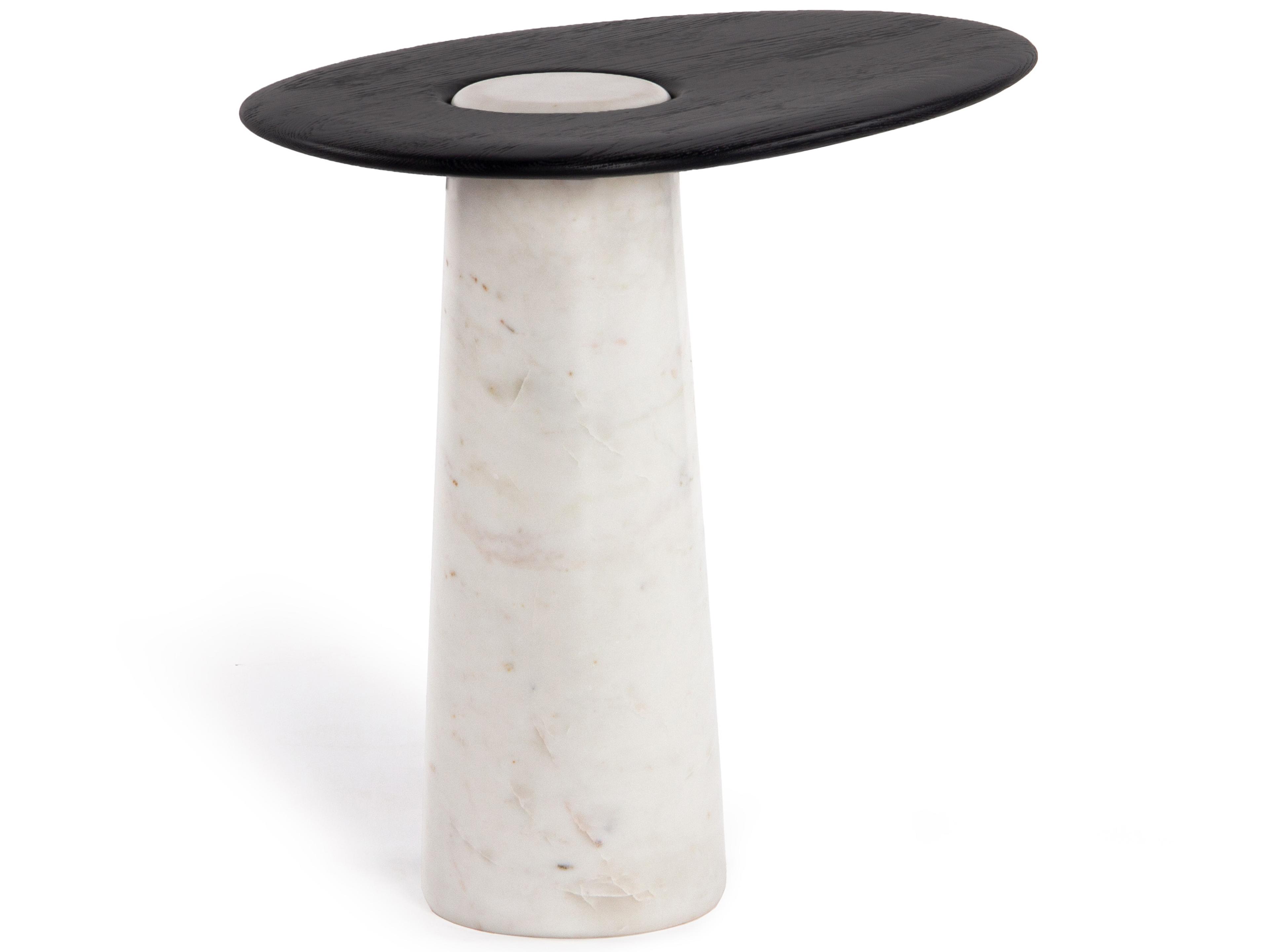 Cora Oval Wood Charcoal End Table