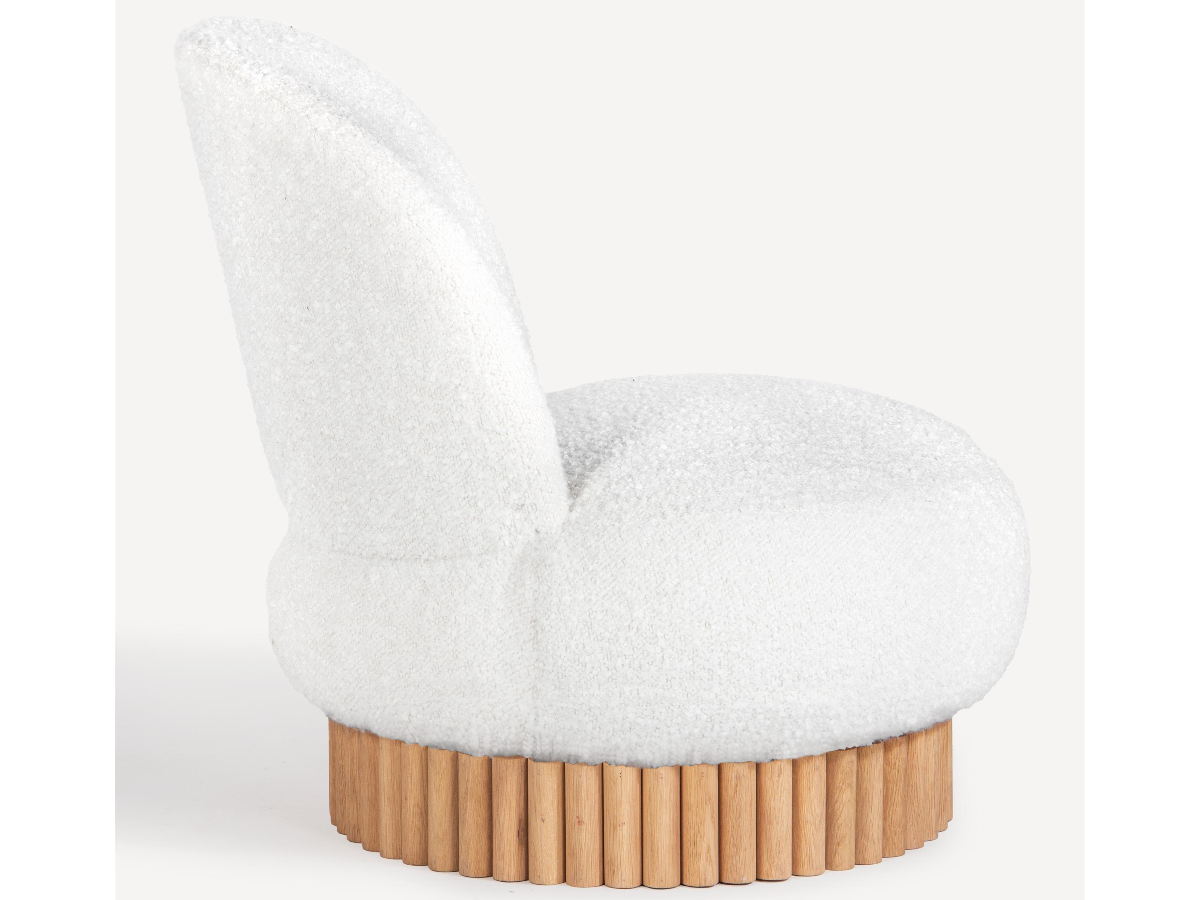 Union Home Corso Swivel White Accent Chair