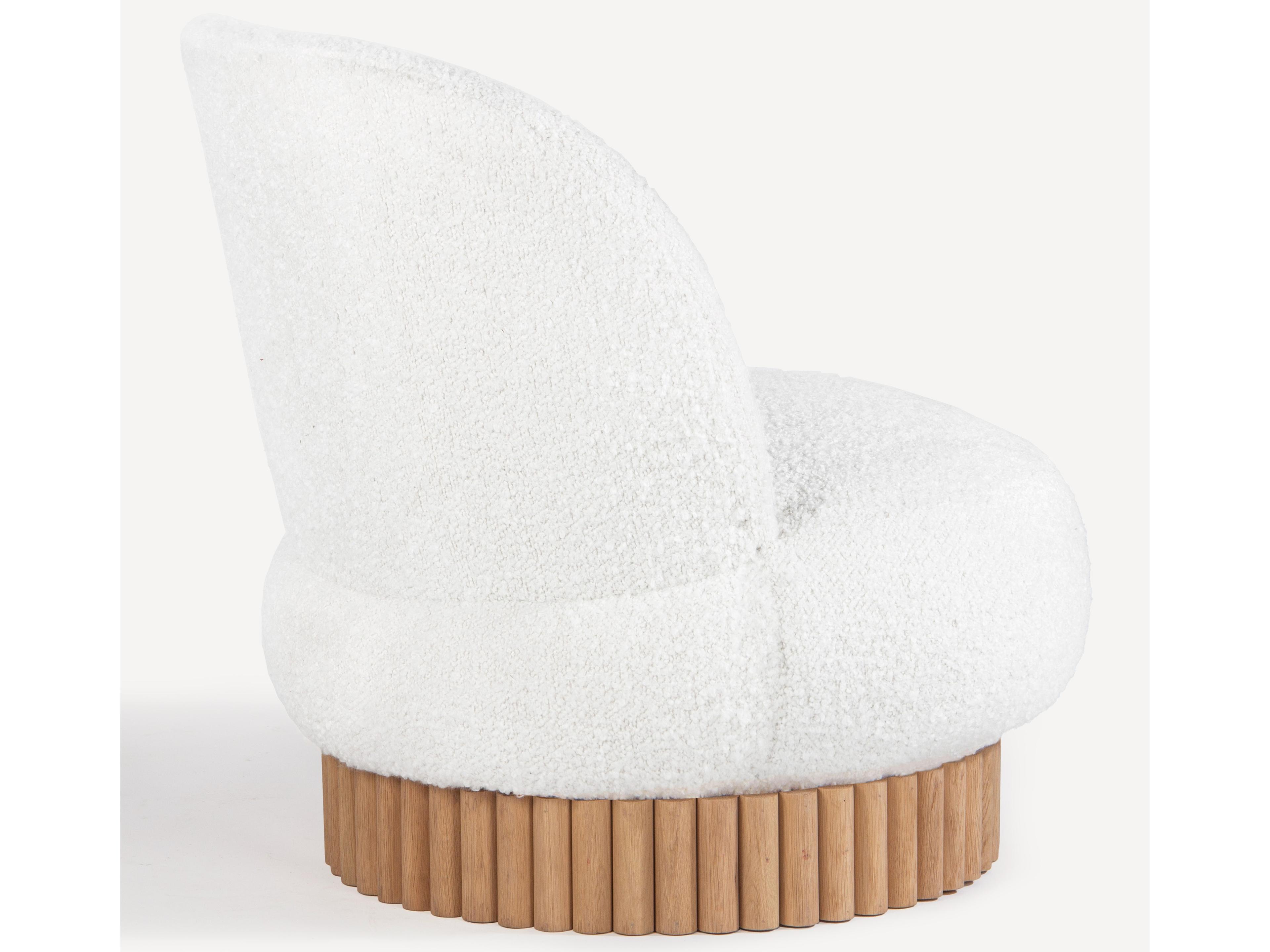 Union Home Corso Swivel White Accent Chair