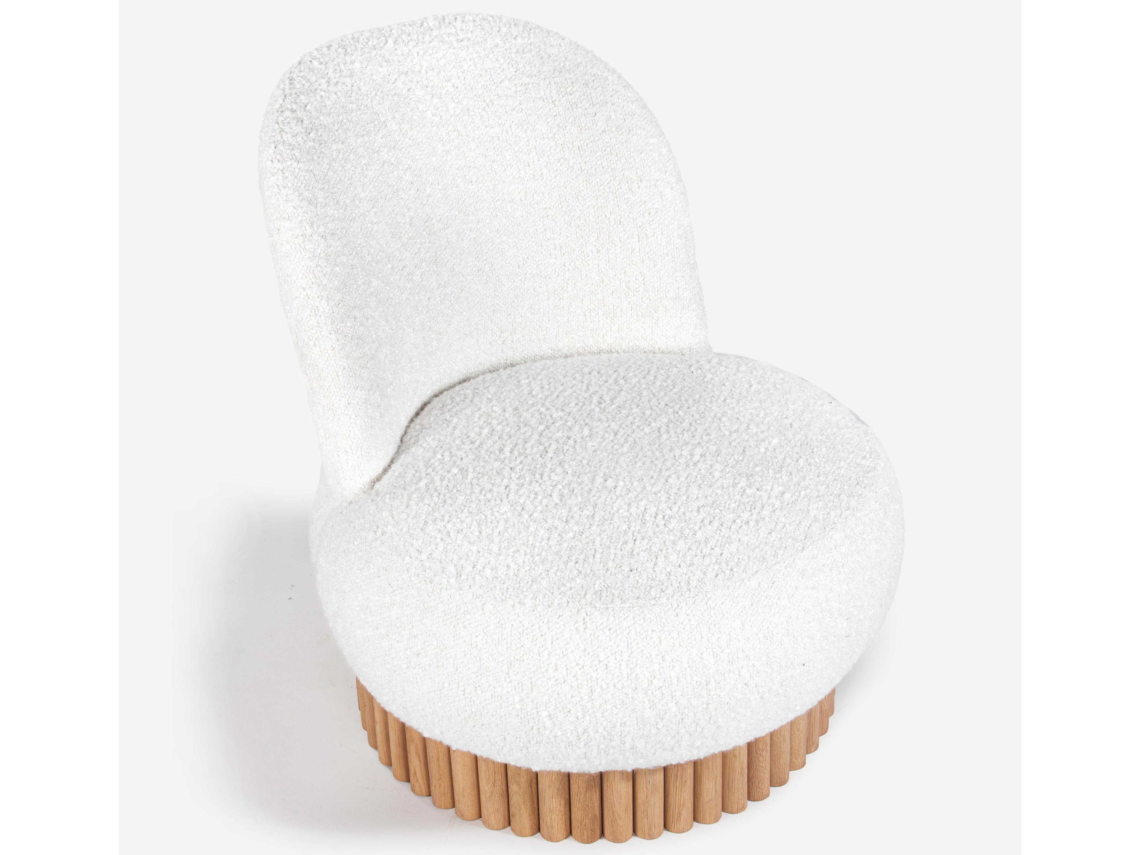 Union Home Corso Swivel White Accent Chair