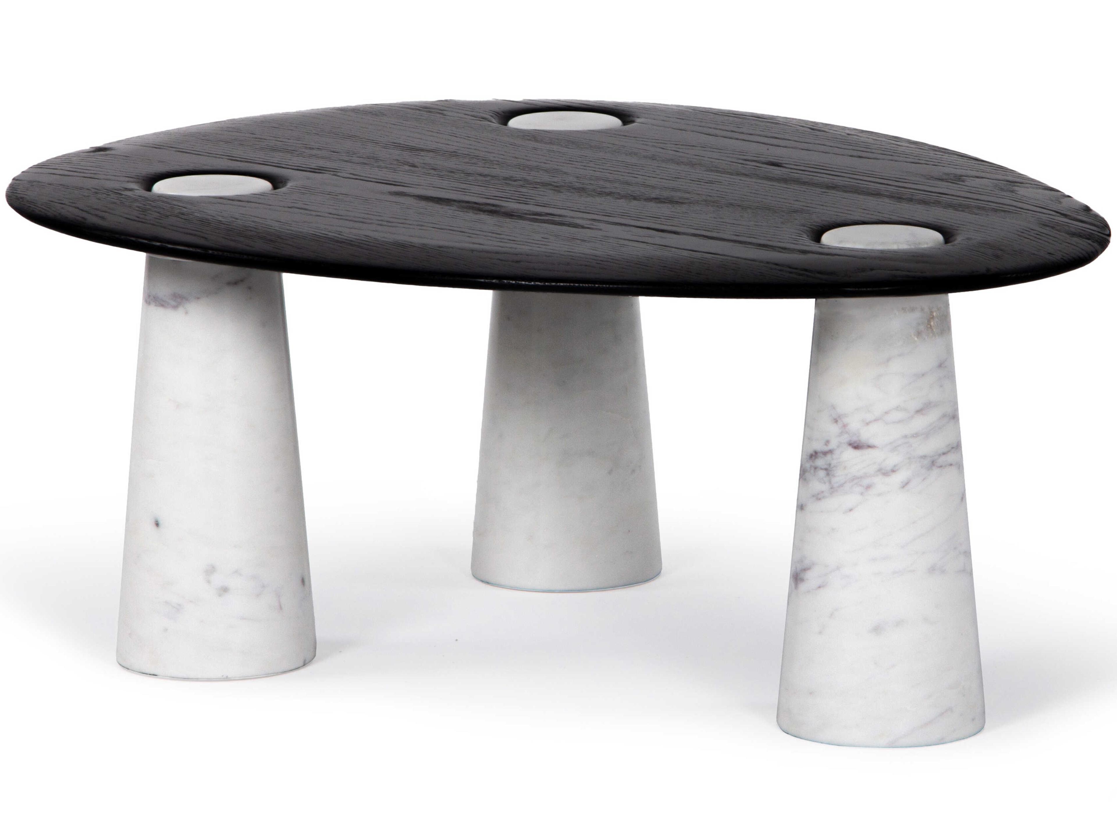 Cora Oval Wood Charcoal Coffee Table