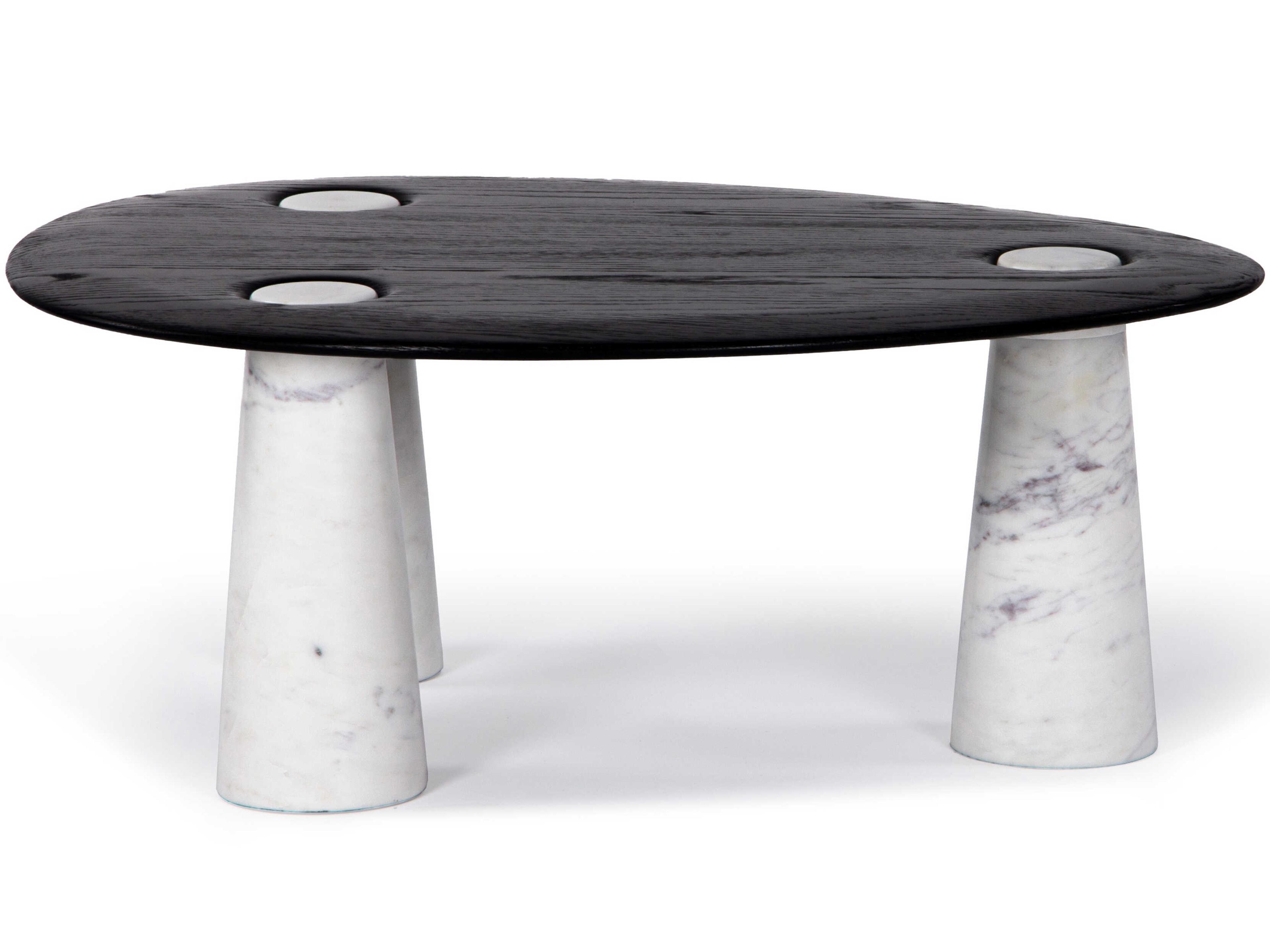 Union Home Cora Oval Wood Charcoal Coffee Table