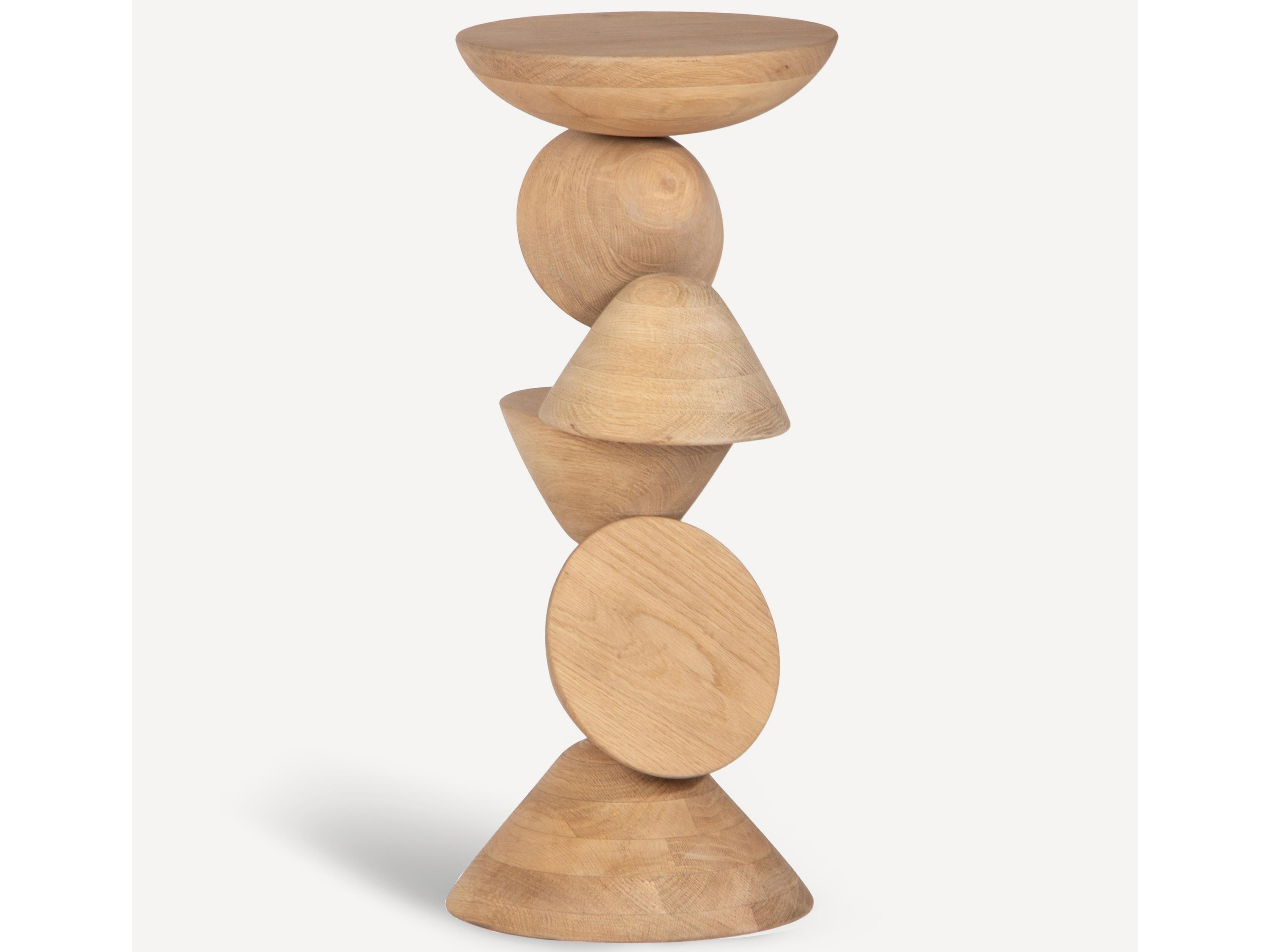 Union Home Mound Round Wood Natural End Table