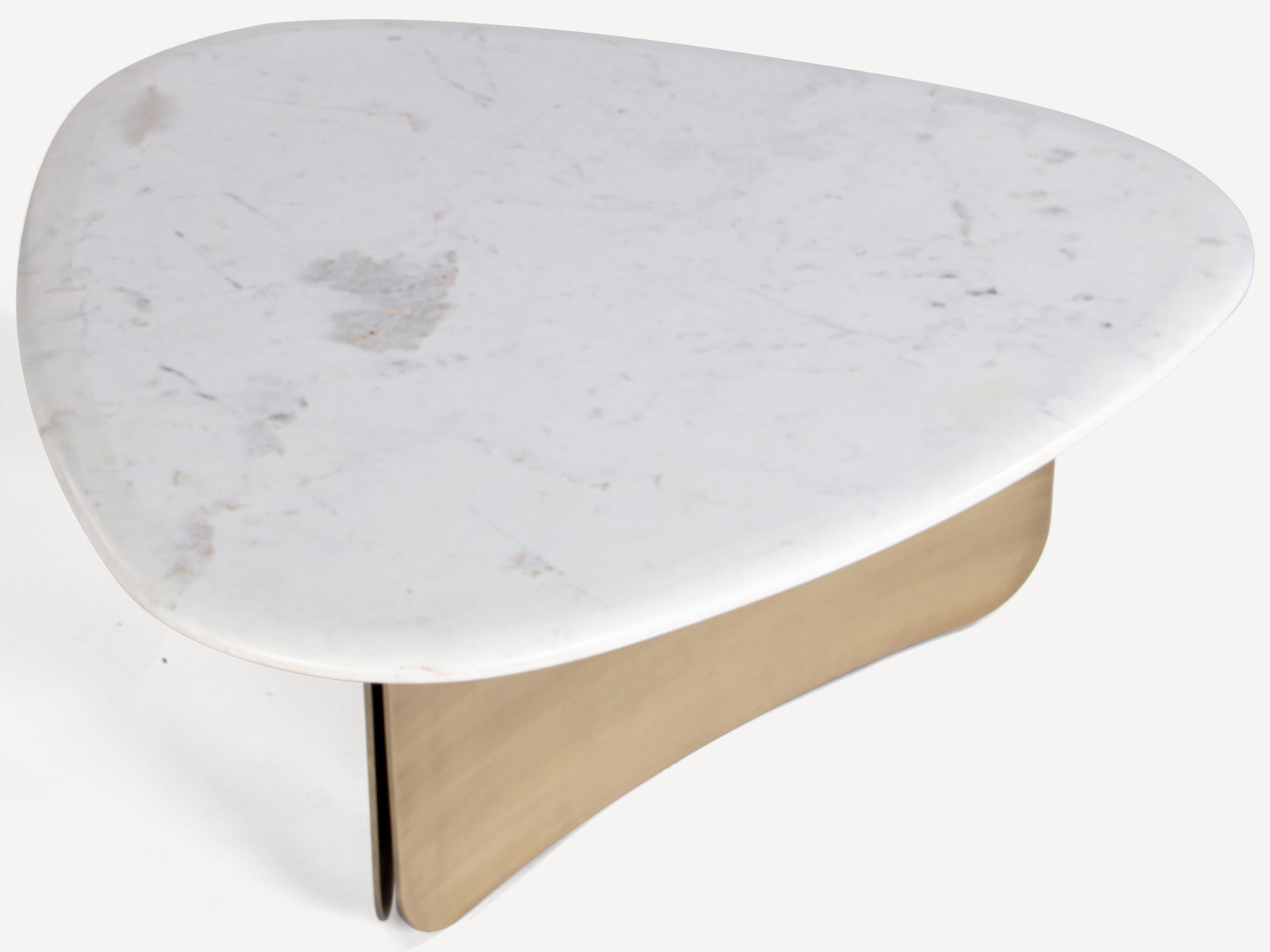 Union Home Pablo Marble Antique Brass Coffee Table