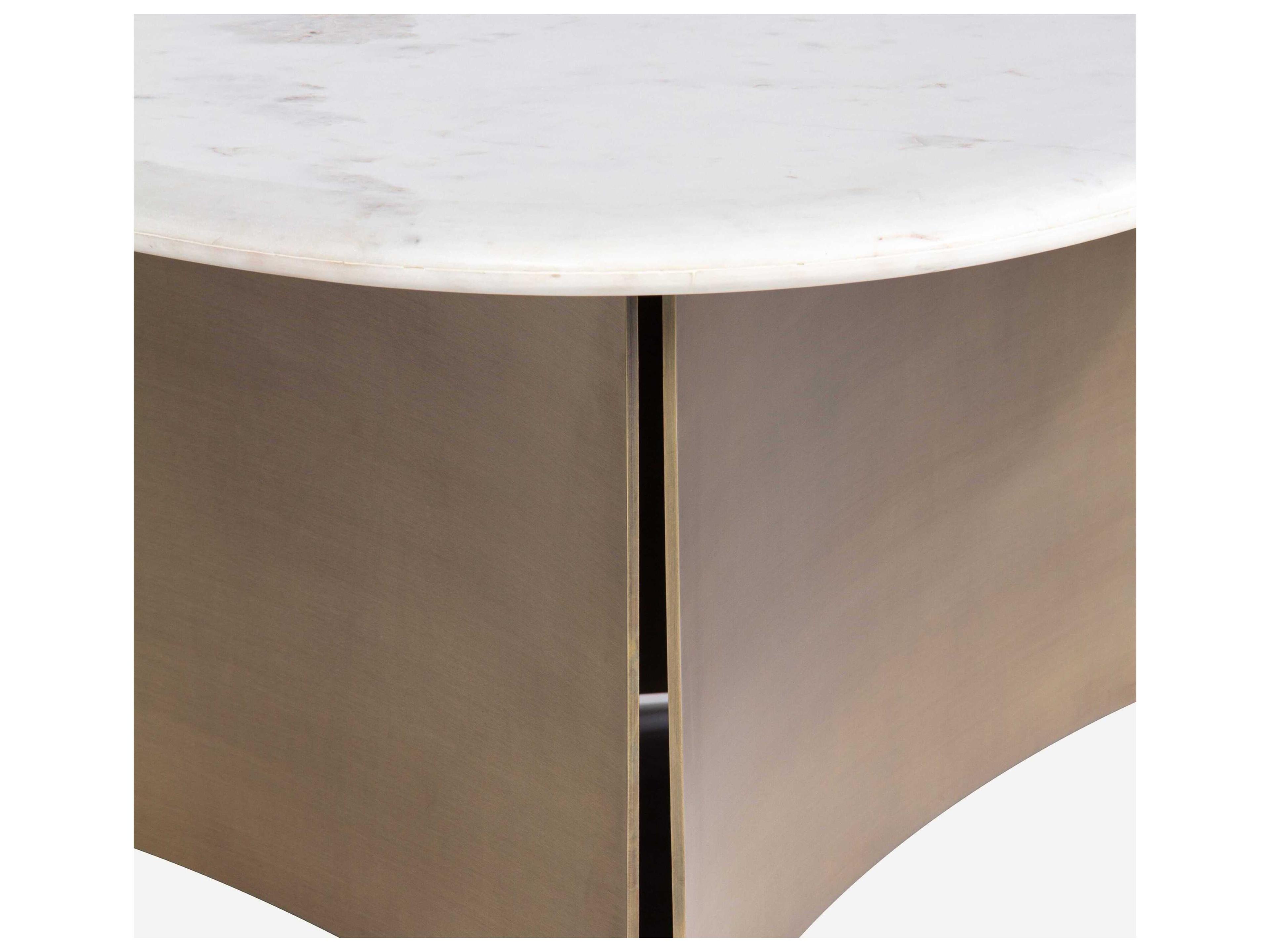 Union Home Pablo Marble Antique Brass Coffee Table