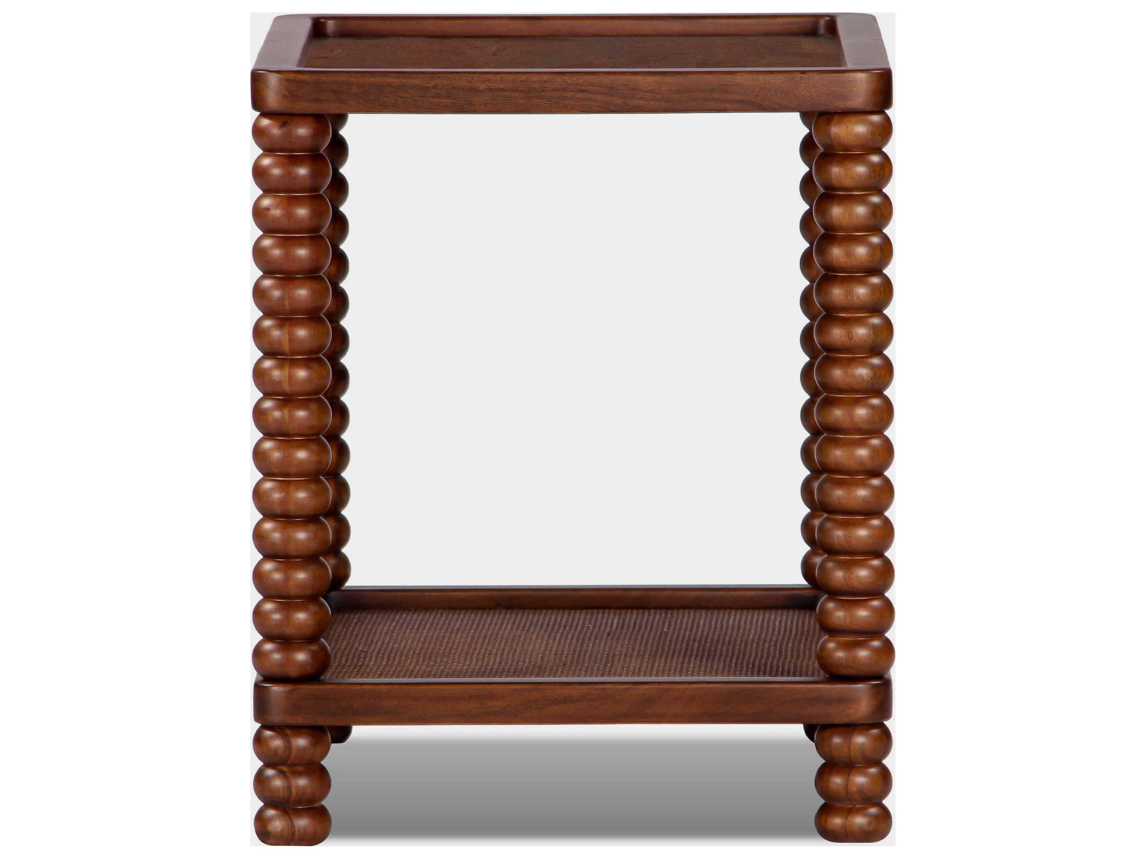Union Home Twist Rectangular Wood Mellow Bourbon End Table