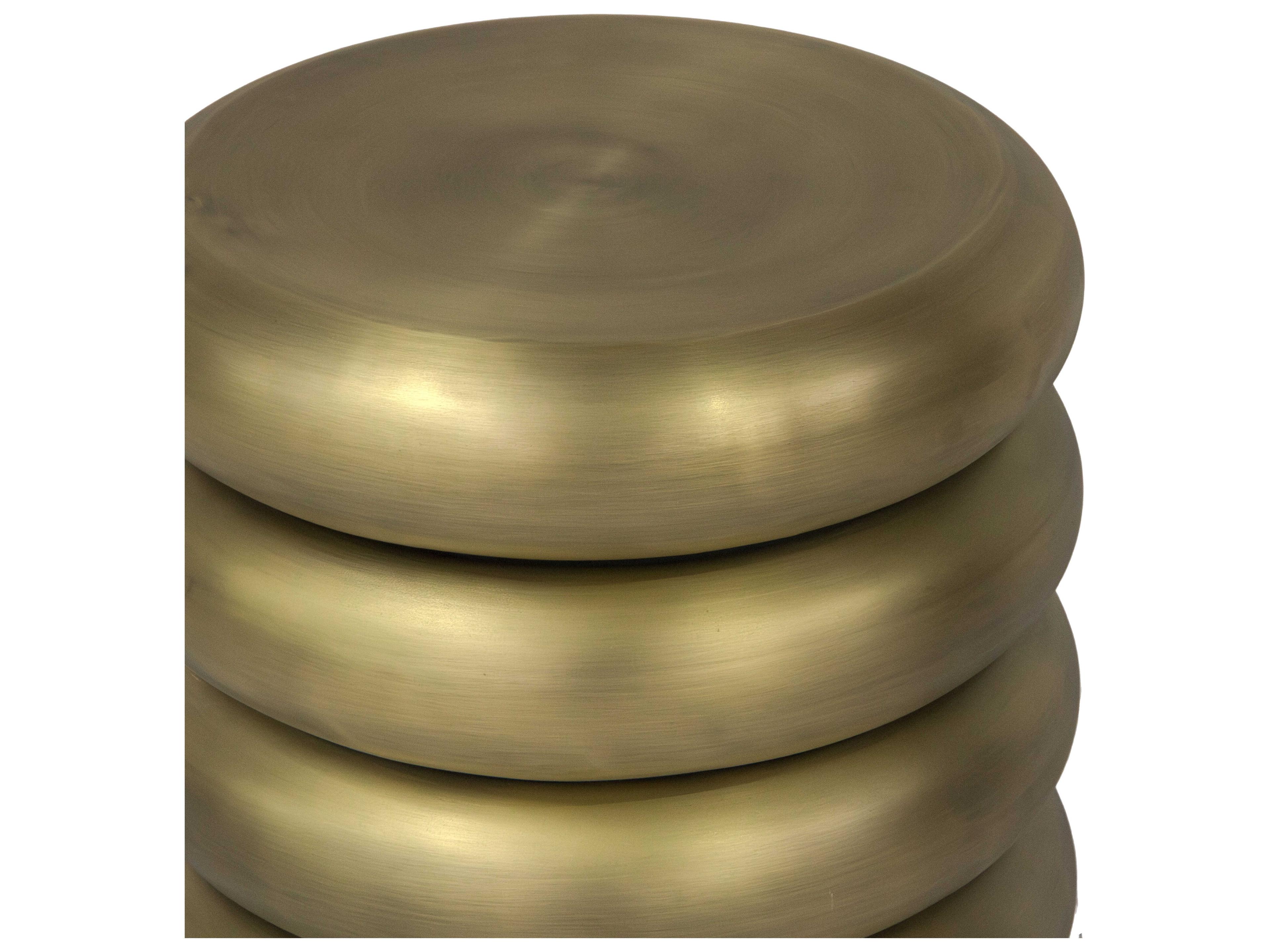 Union Home Hanson Round Metal Antique Brass End Table